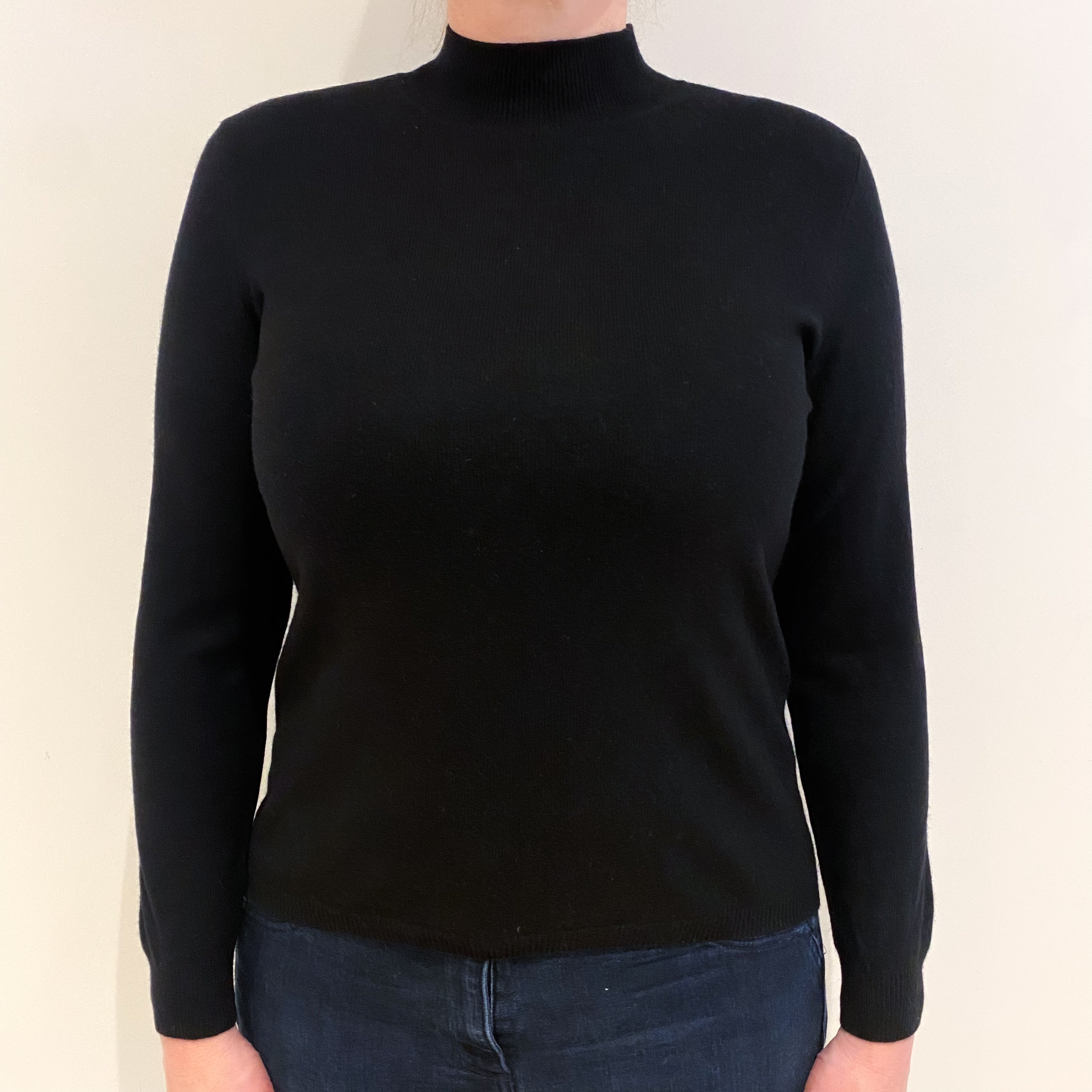 Black Cashmere Turtle Neck Jumper Large