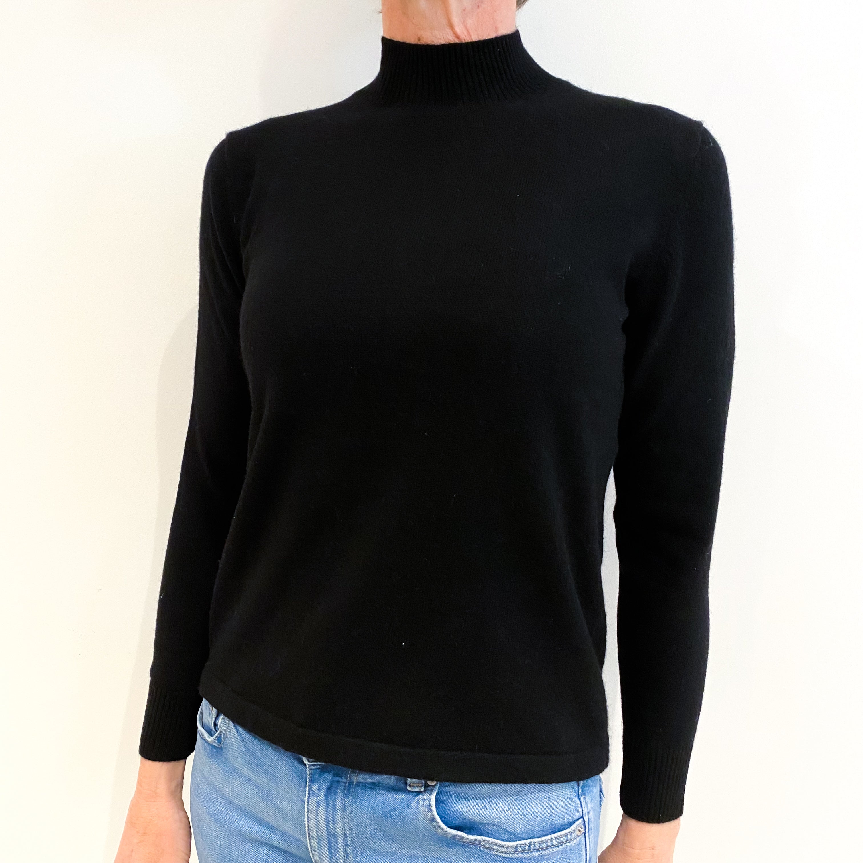 Black Cashmere Turtle Neck Jumper Small