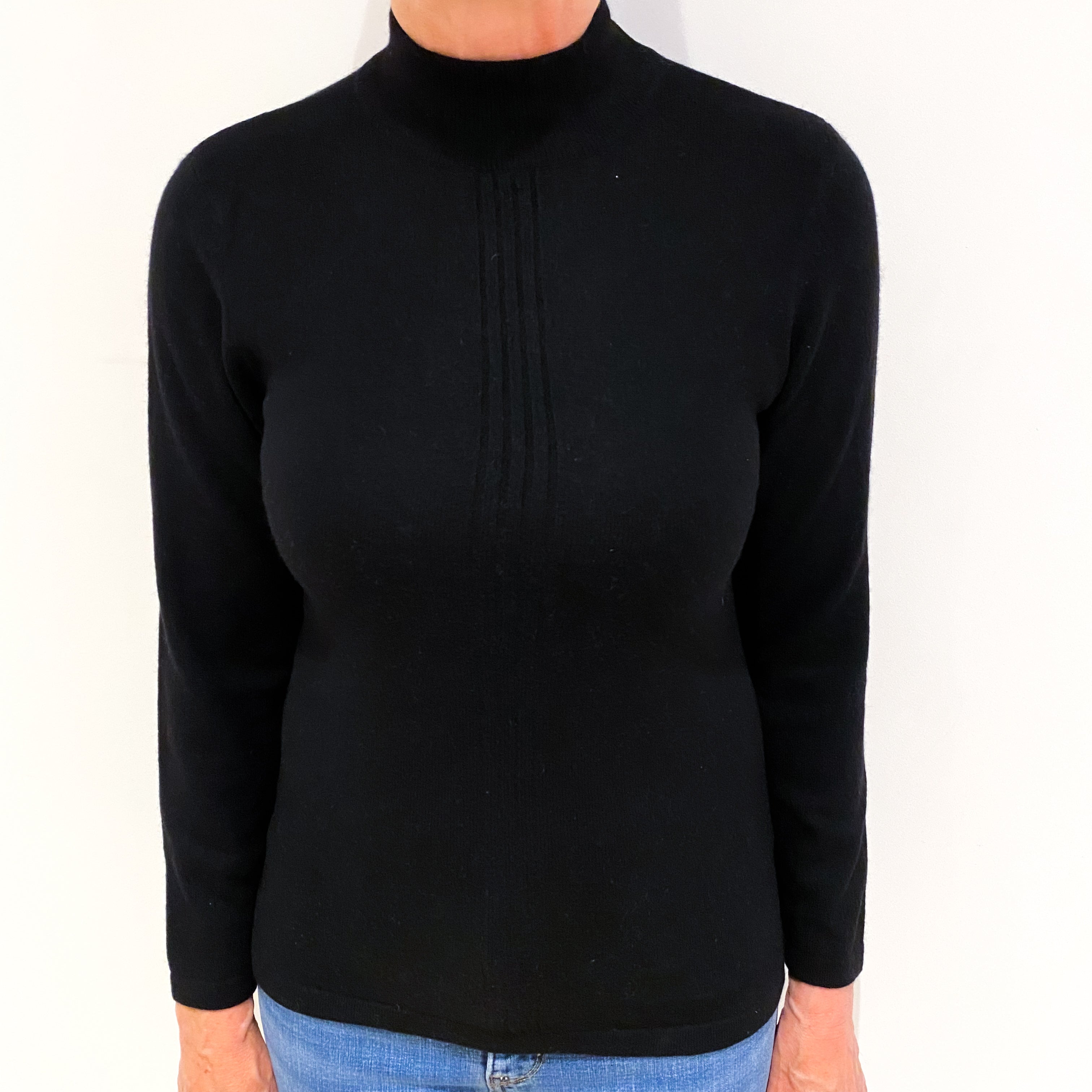 Black Cashmere Turtle Neck Jumper Medium