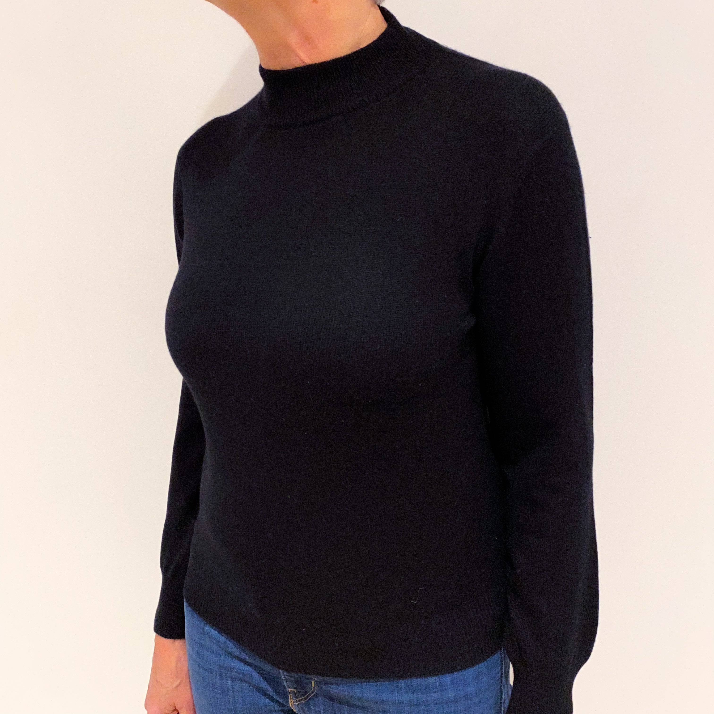 Black Cashmere Turtle Neck Jumper Medium