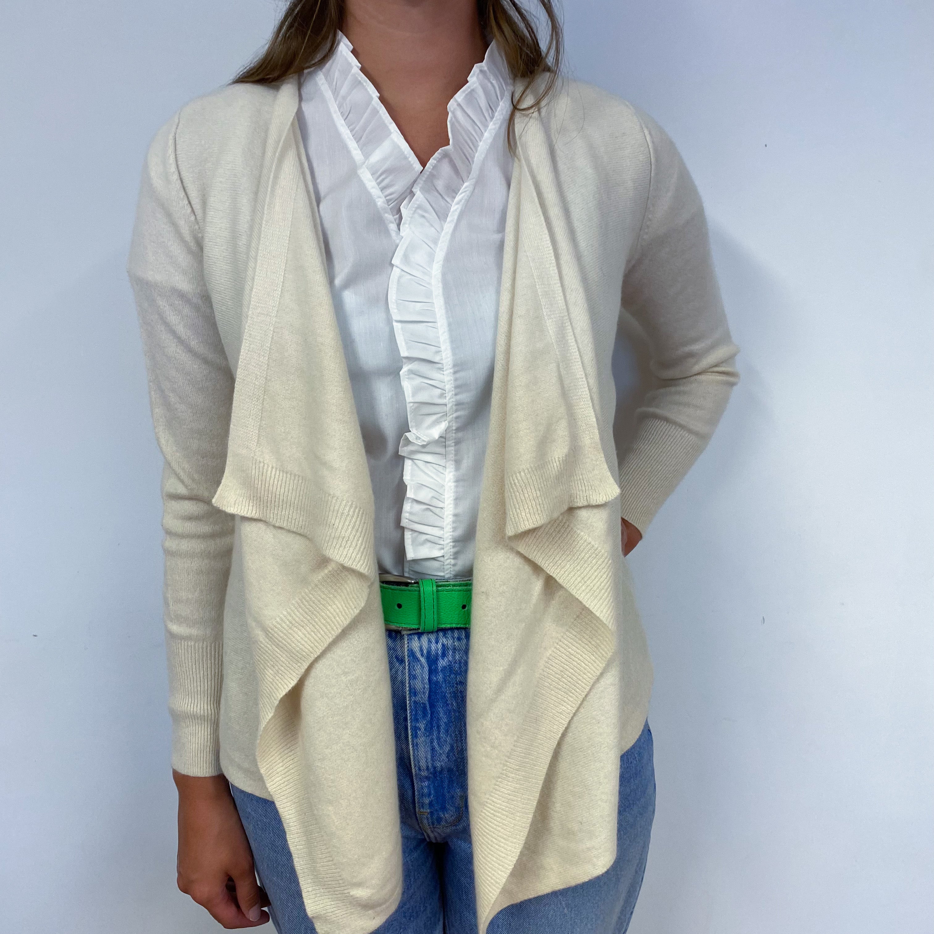 Cream Waterfall Cashmere Cardigan