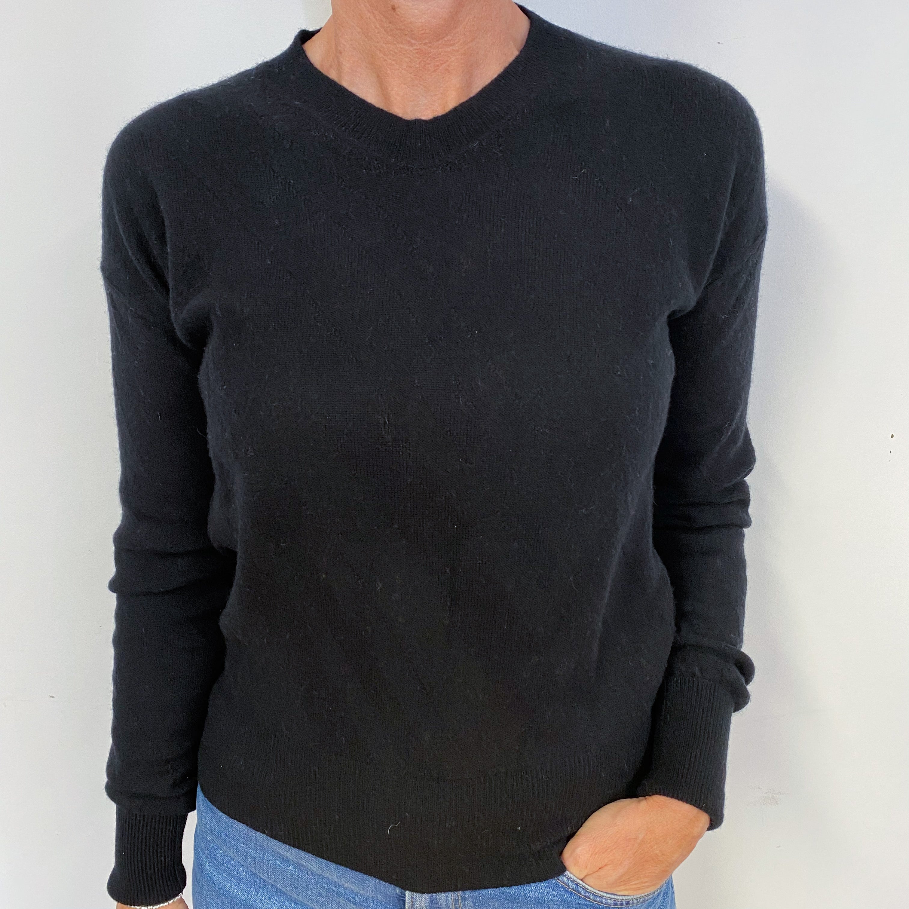 Black Cashmere Crew Neck Jumper