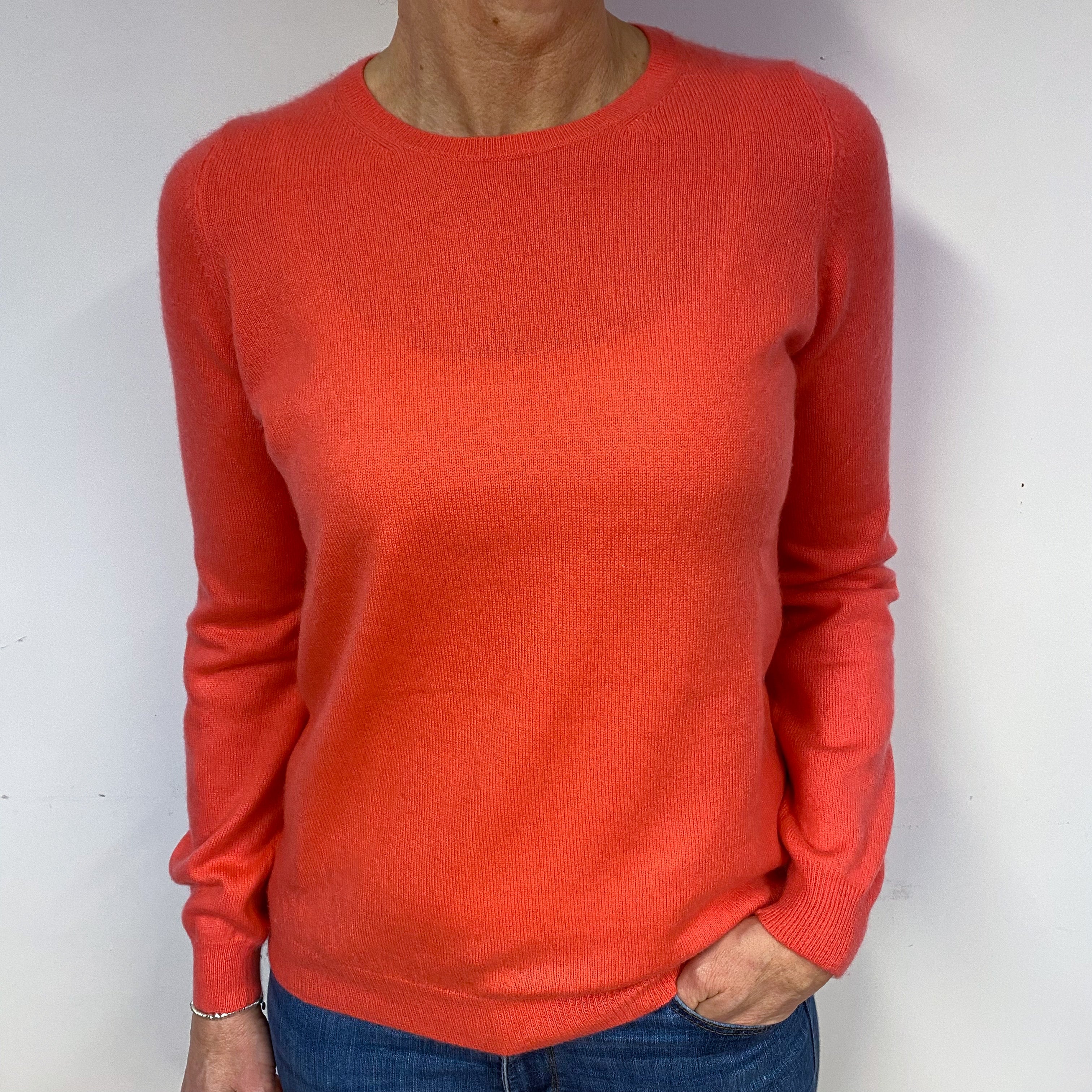 Dark Flamingo Pink Cashmere Crew Neck Jumper Medium