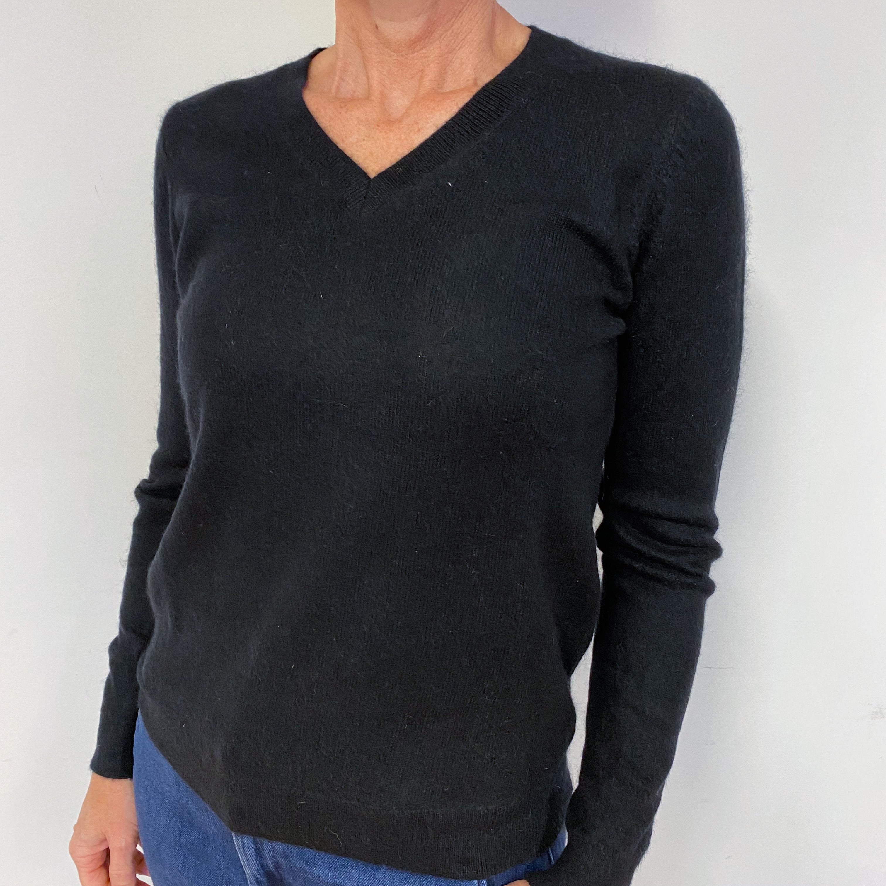 Black V Neck Cashmere Jumper