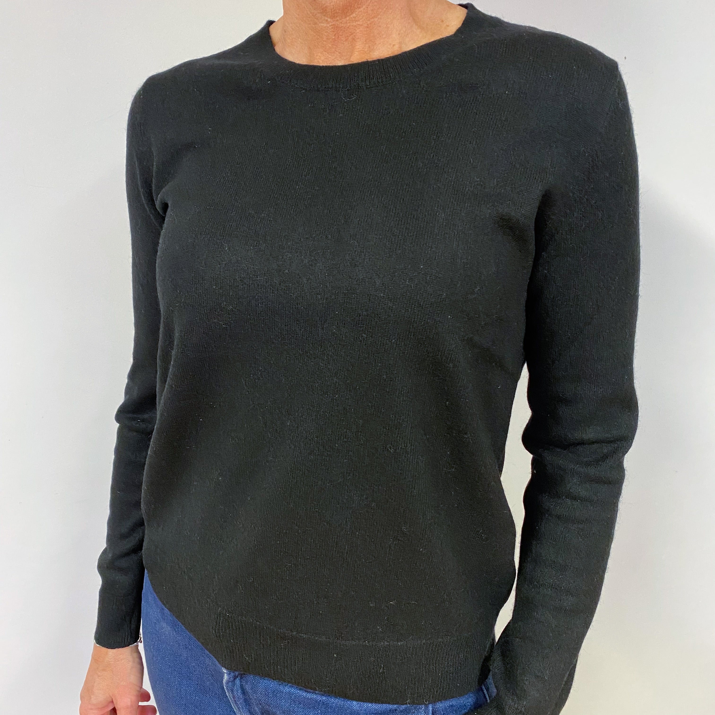 Black Cashmere Crew Neck Jumper Medium