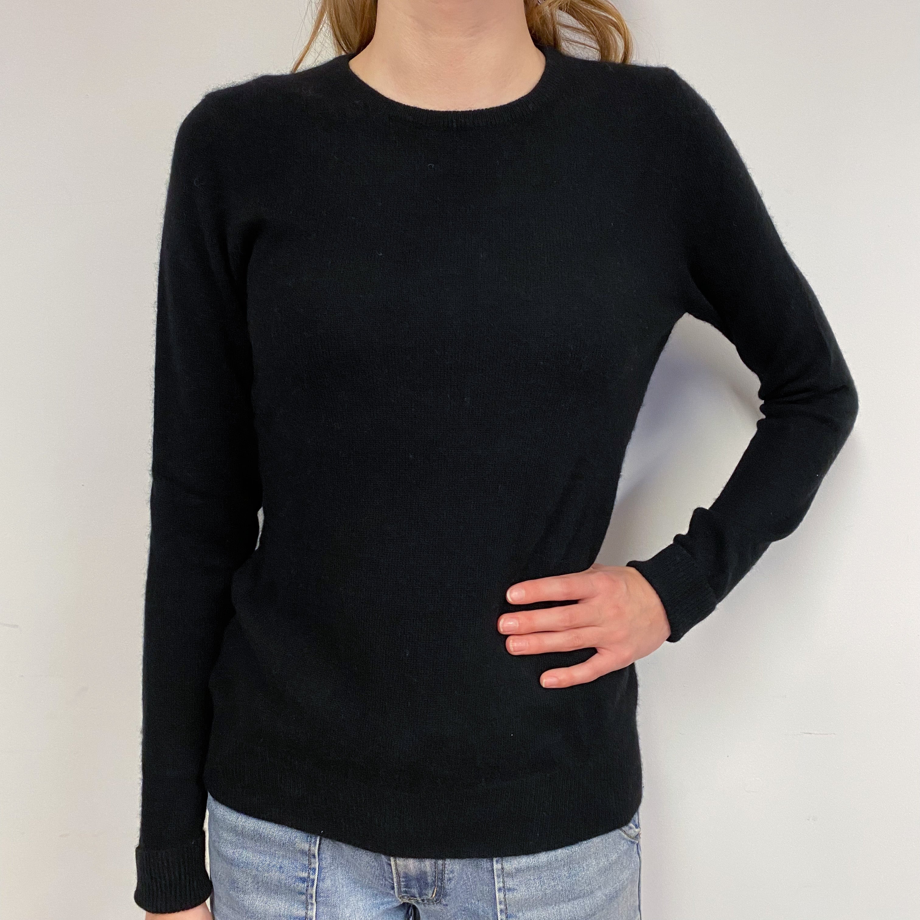 Black Cashmere Crew Neck Jumper