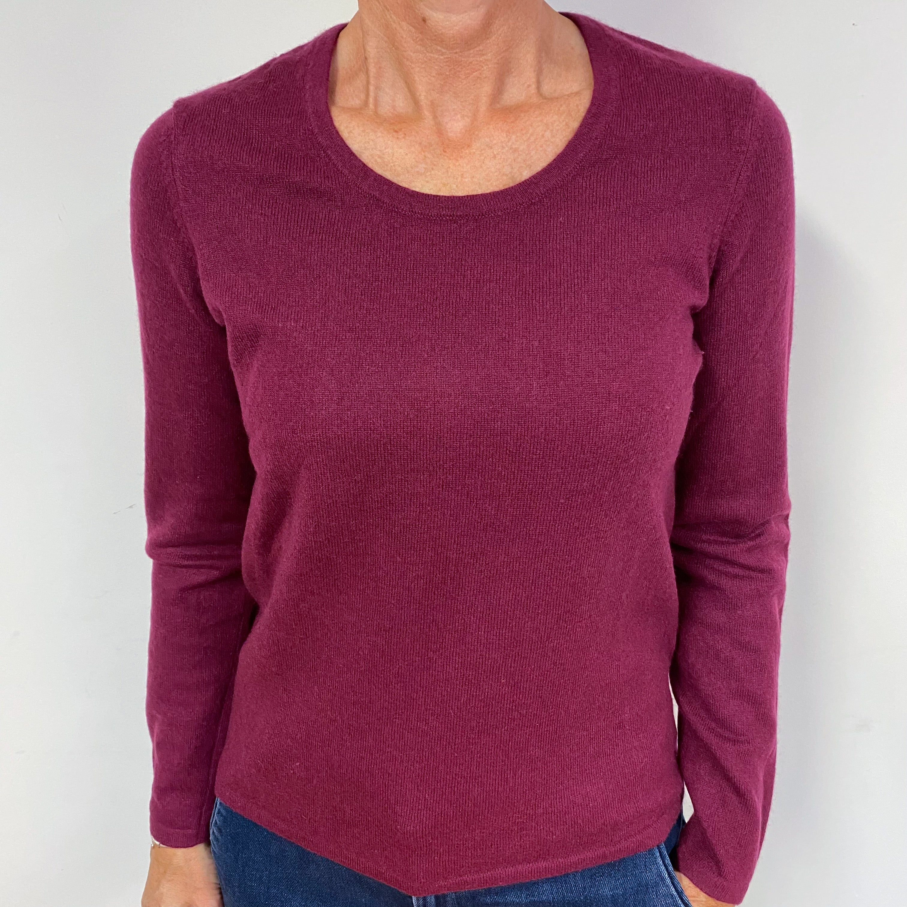 Mulberry Purple Cashmere Crew Neck Jumper