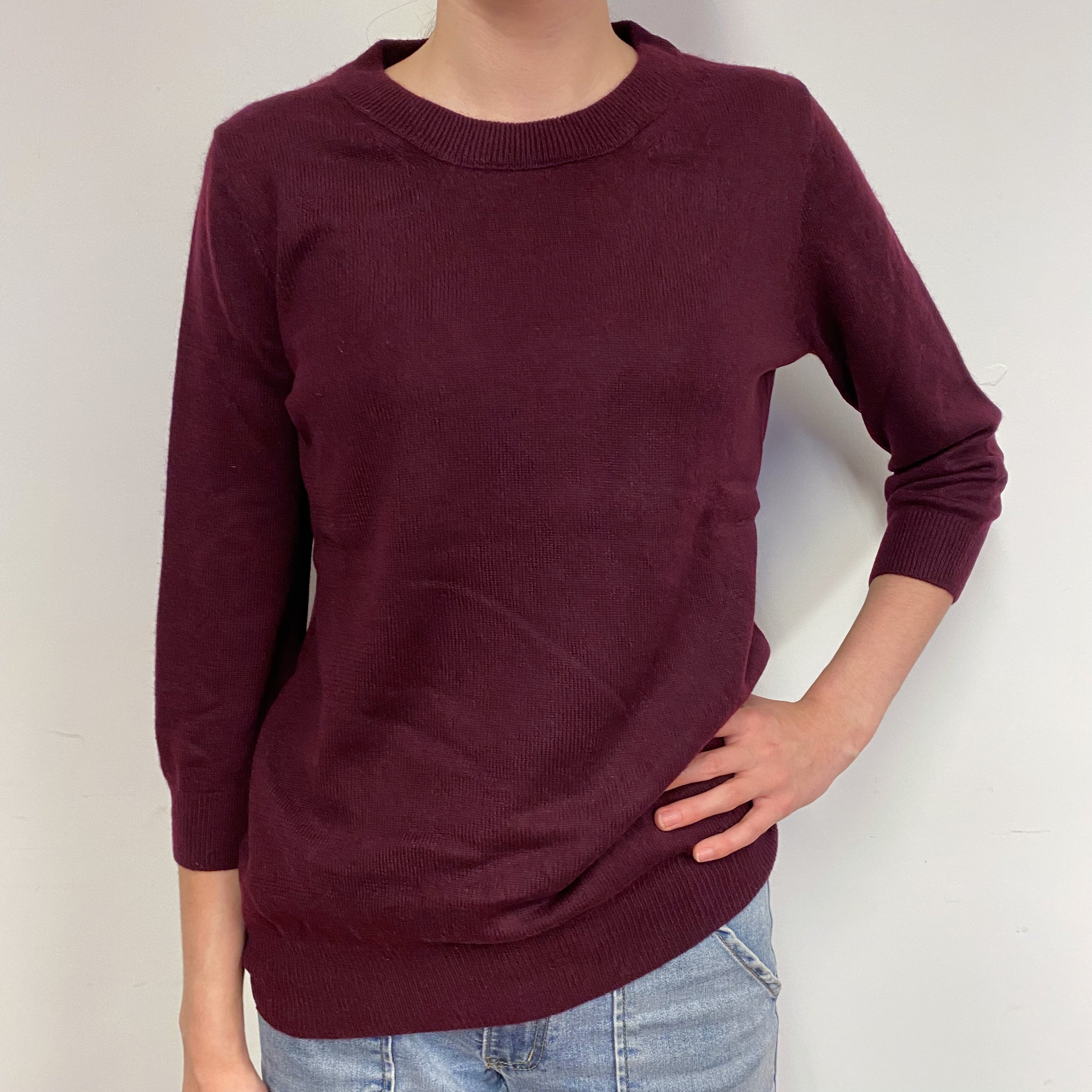 Mulberry Purple Cashmere Crew Neck Jumper