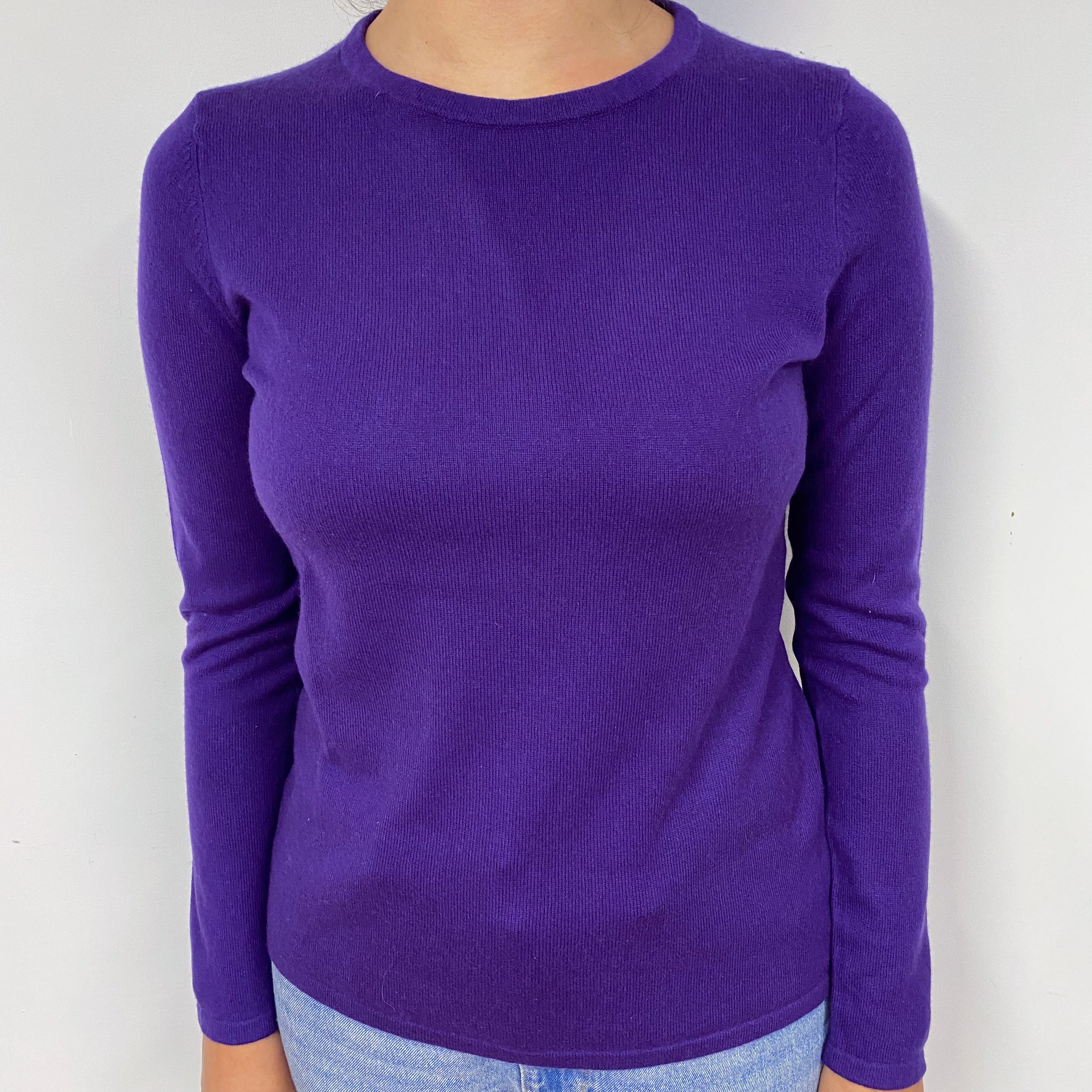 Violet Purple Cashmere Crew Neck Jumper Small