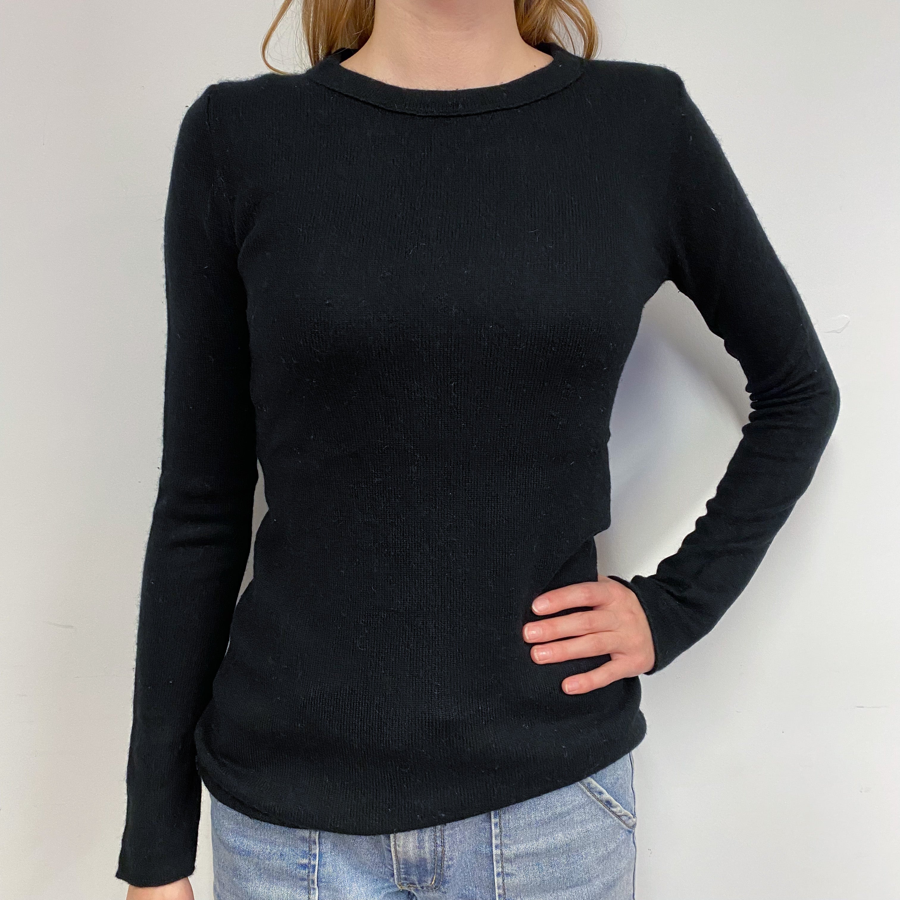 Black Cashmere Crew Neck Jumper