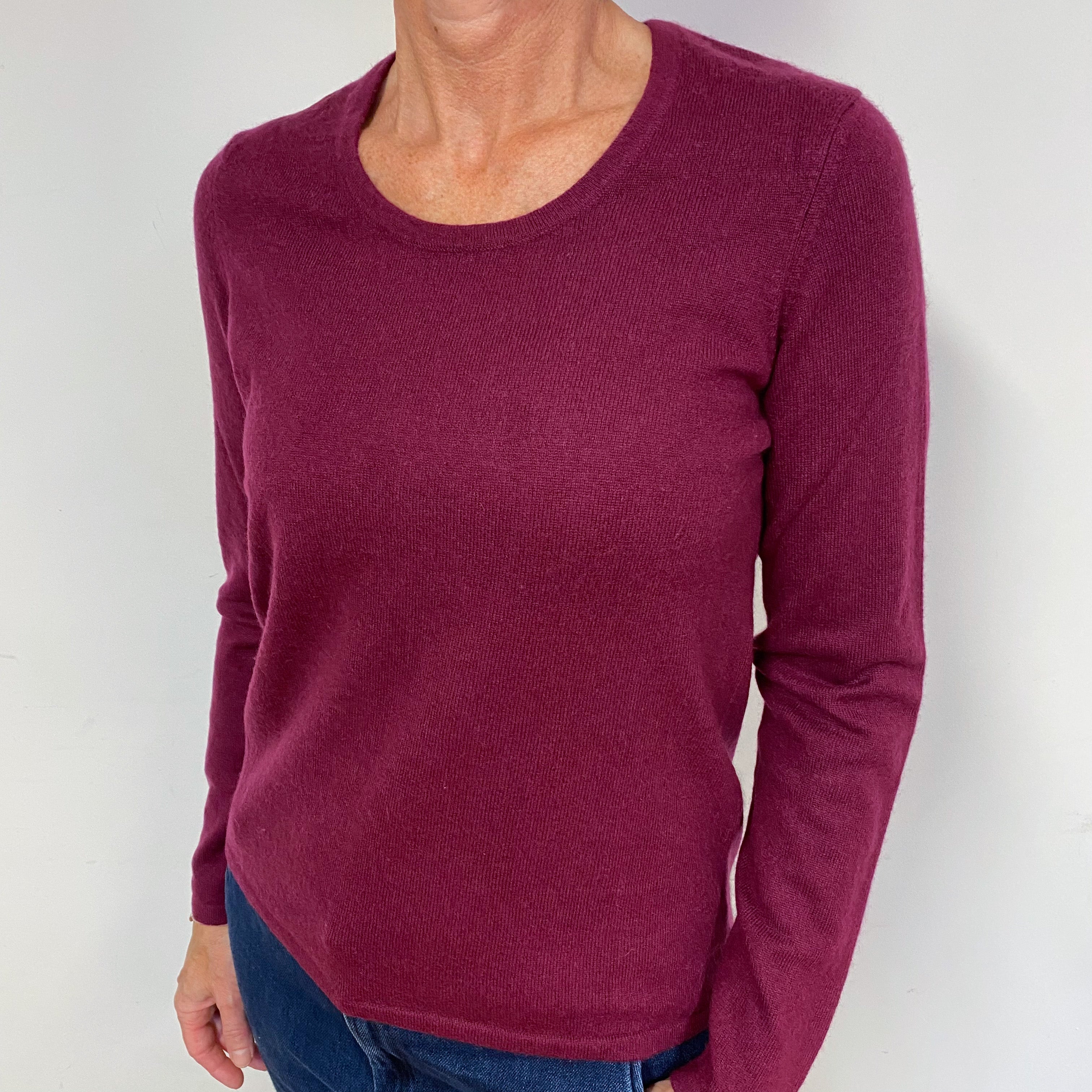 Mulberry Purple Cashmere Crew Neck Jumper