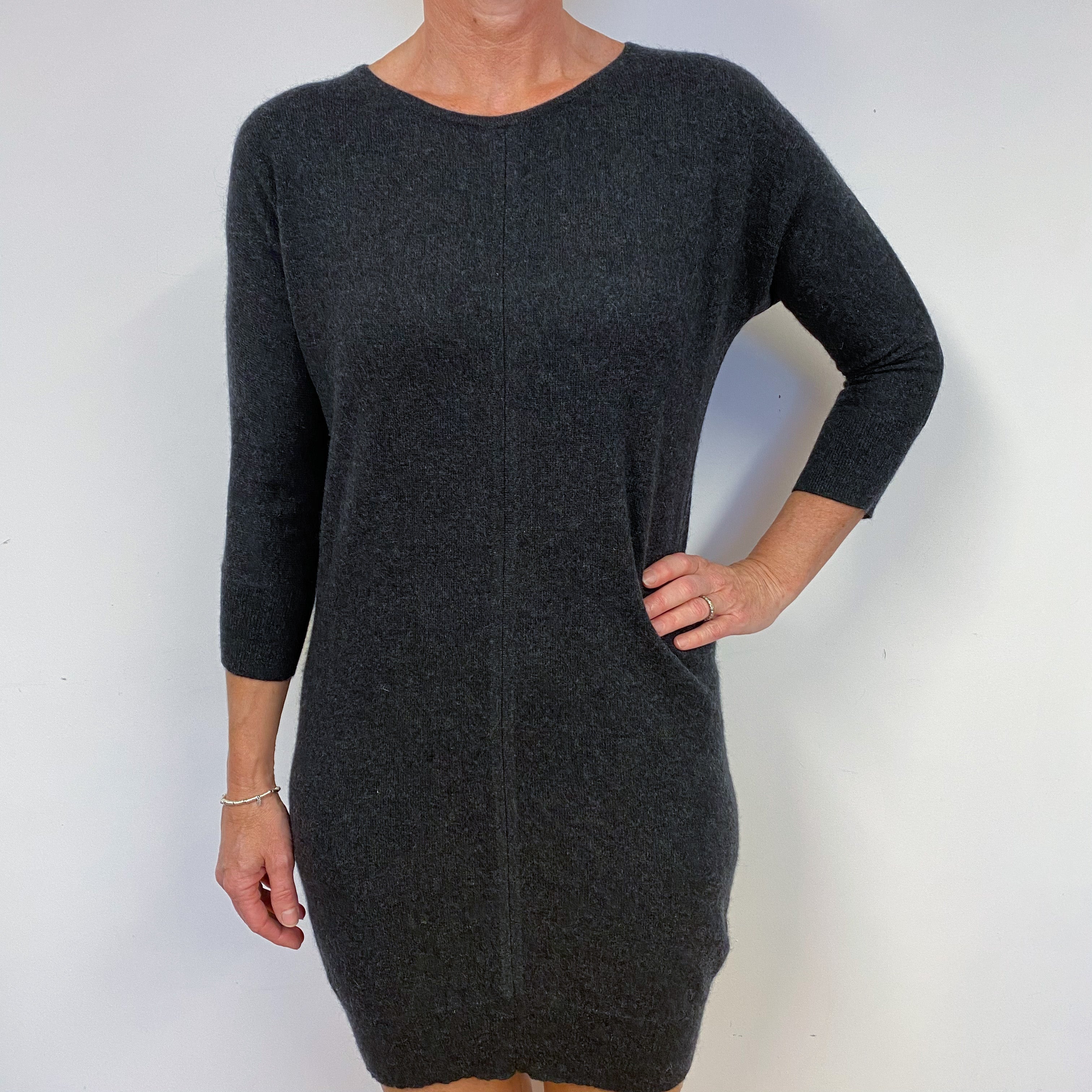 Charcoal Grey Cashmere Pencil Dress