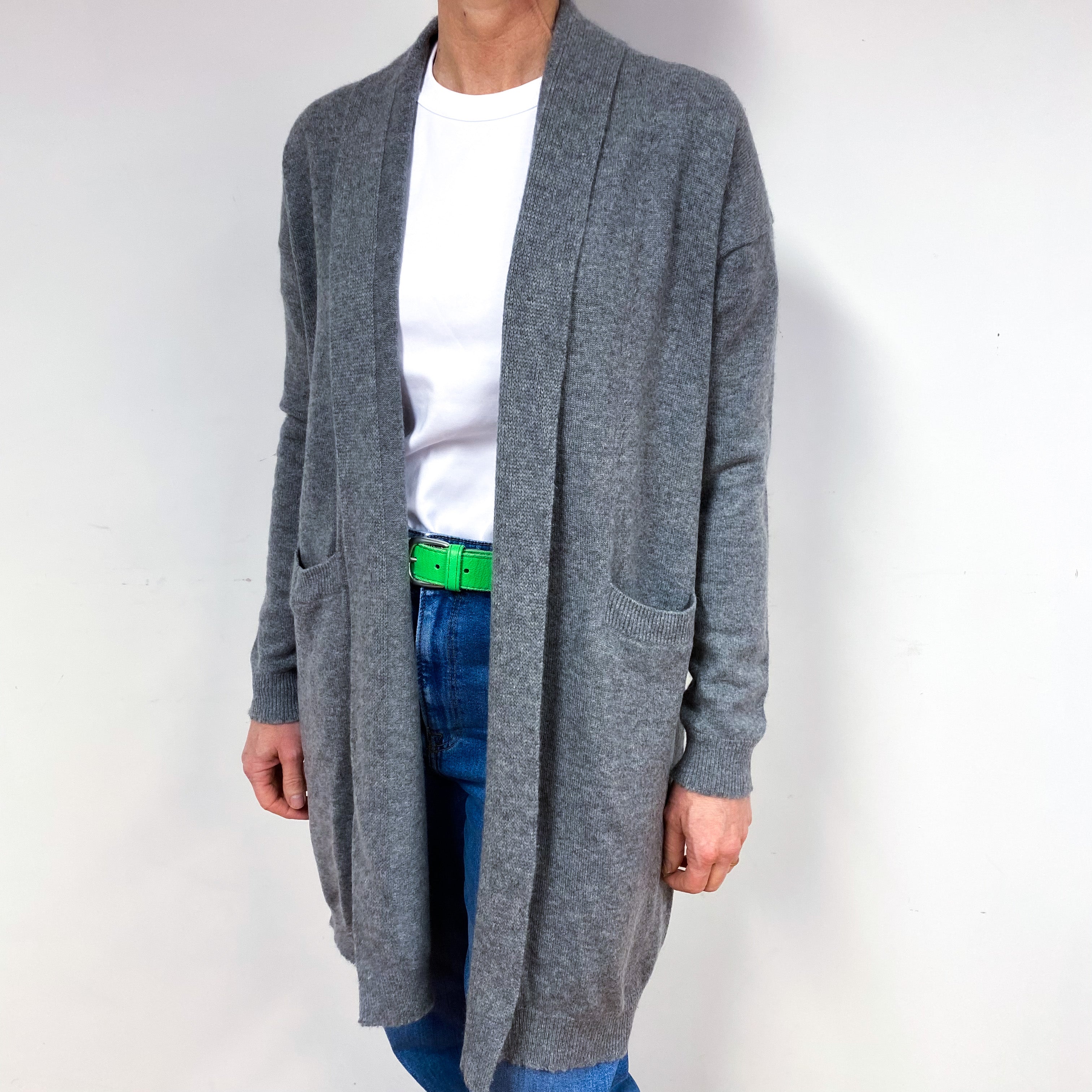 Vince Slate Grey Cashmere Long Edge to Edge Cardigan Medium