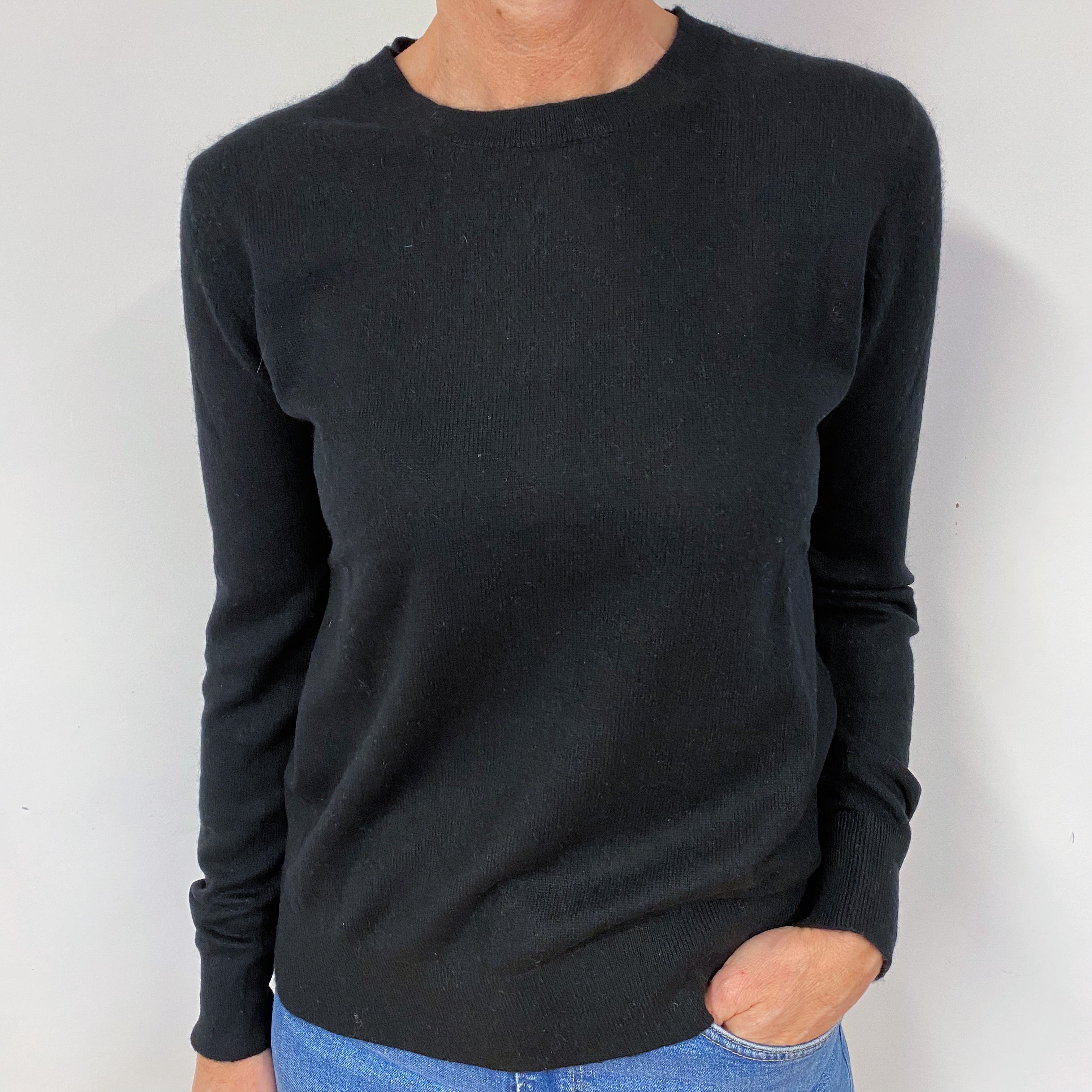 Black Cashmere Crew Neck Jumper