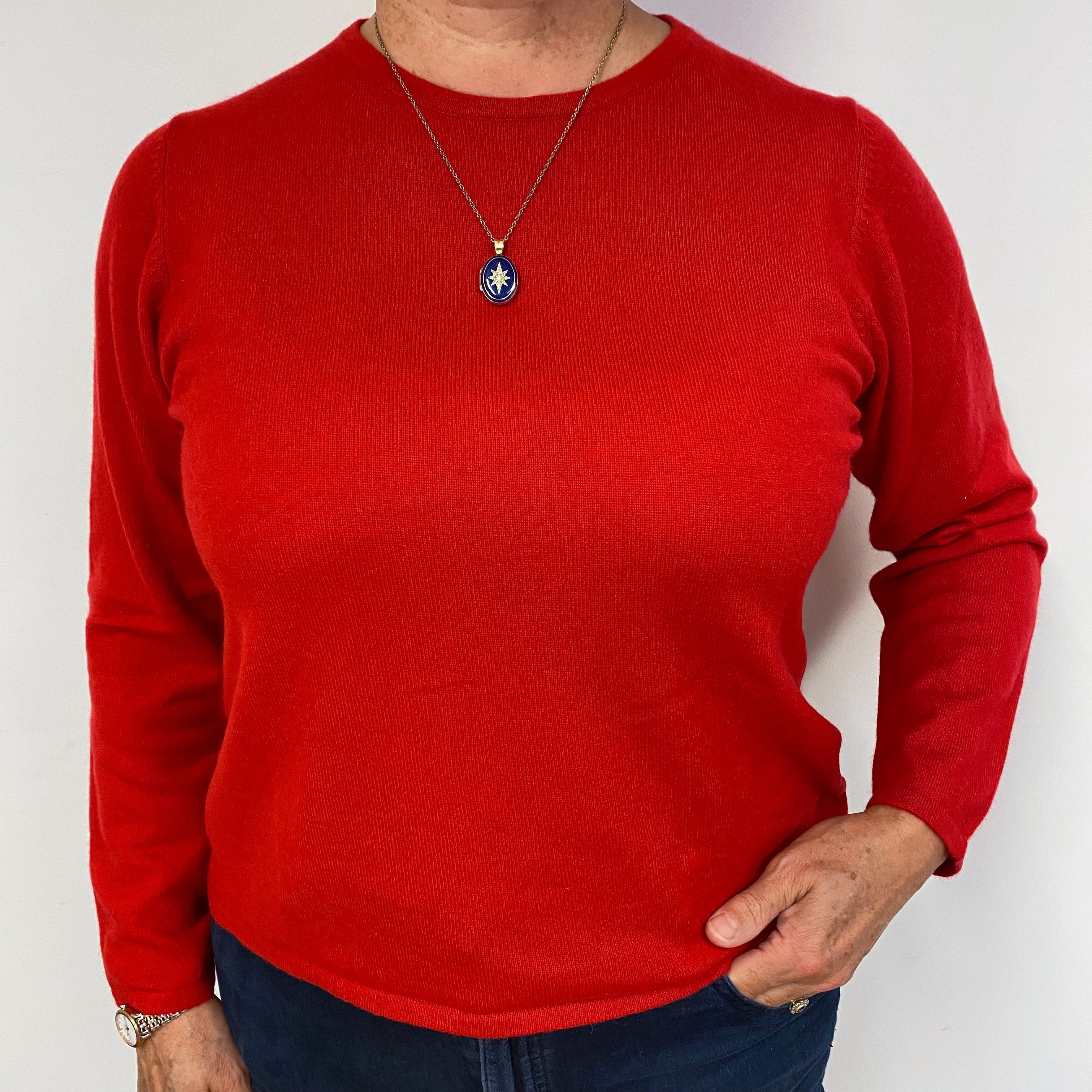 Scarlett Red Cashmere Crew Neck Jumper