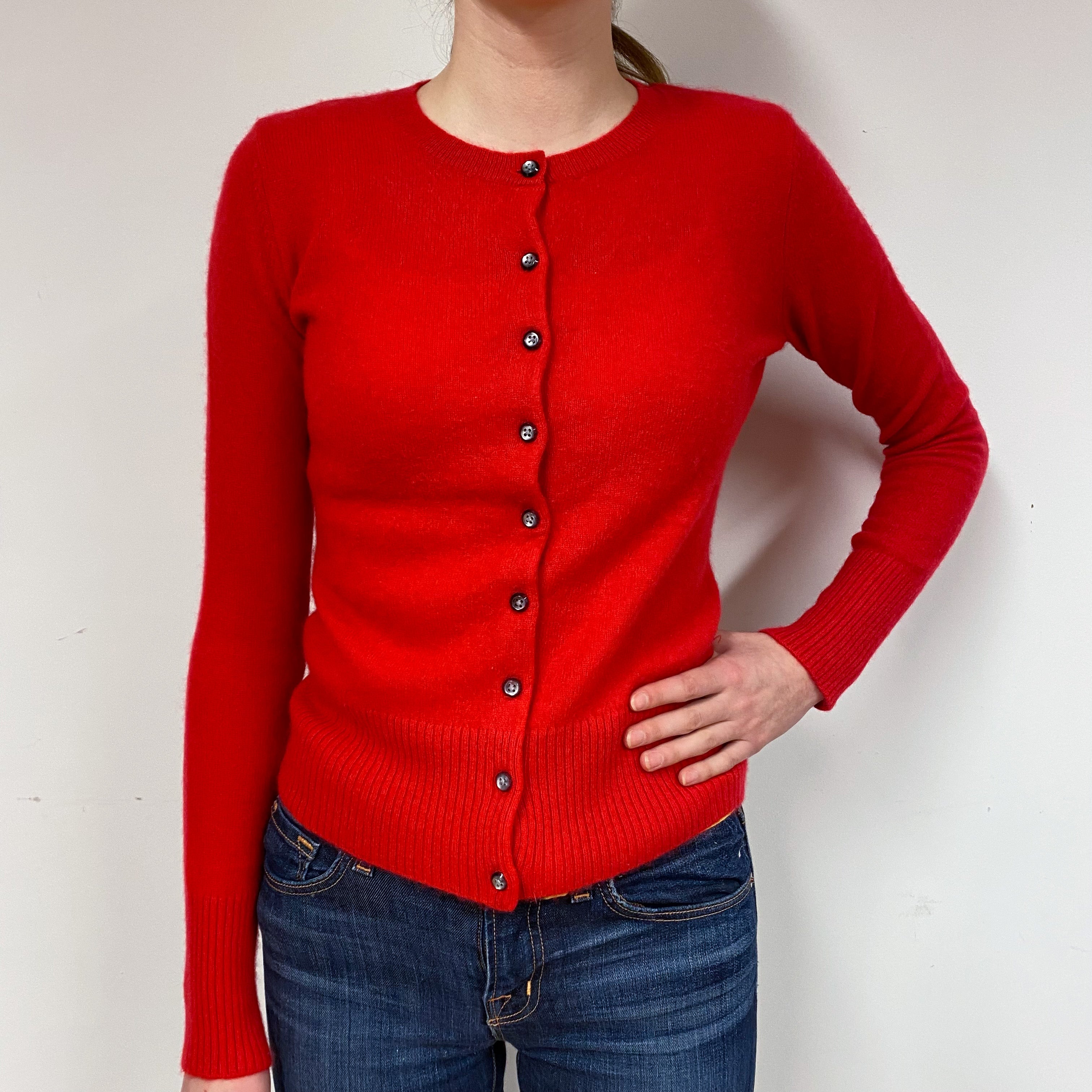 Berry Red Cashmere Cardigan Extra Small