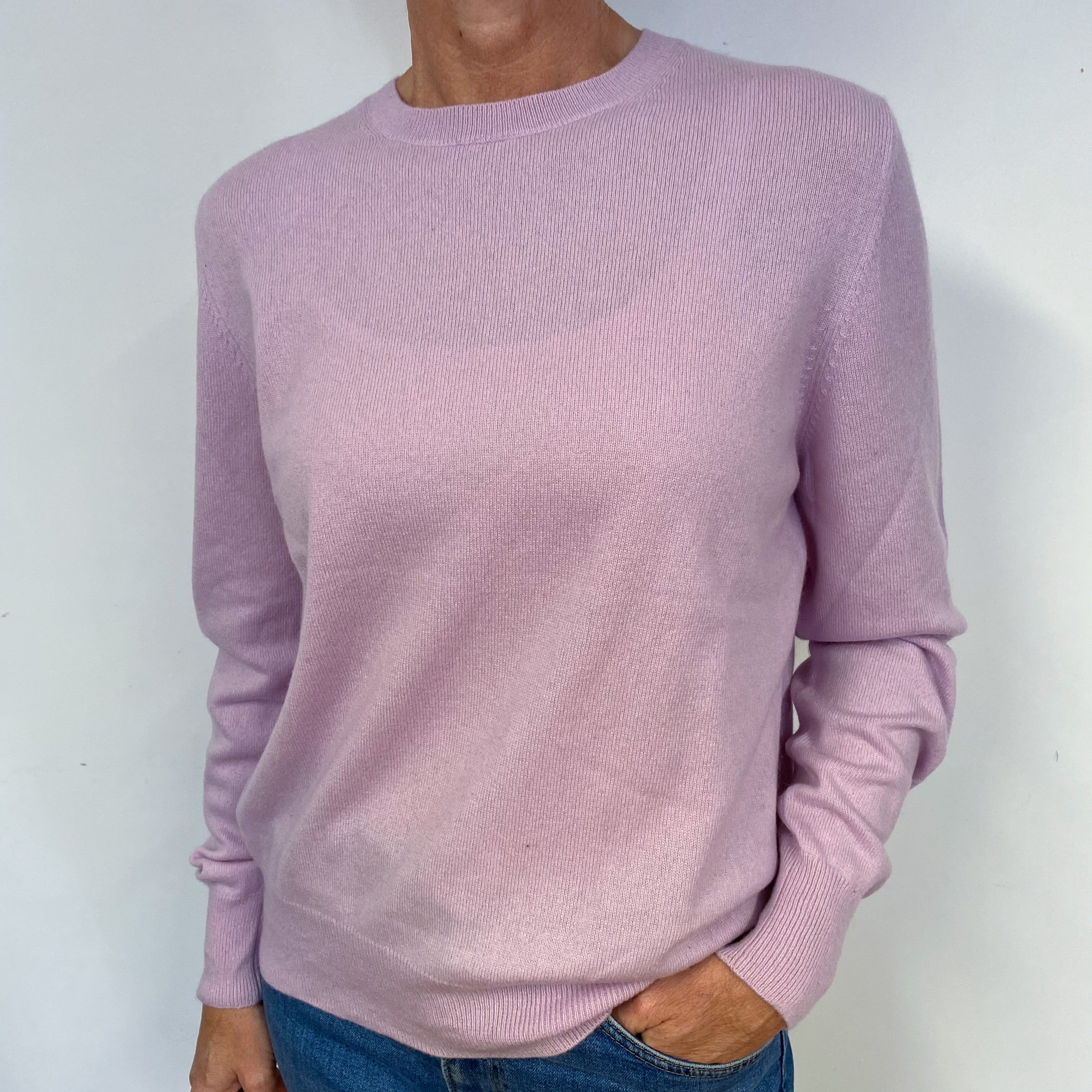 Mauve Purple Cashmere Crew Neck Jumper