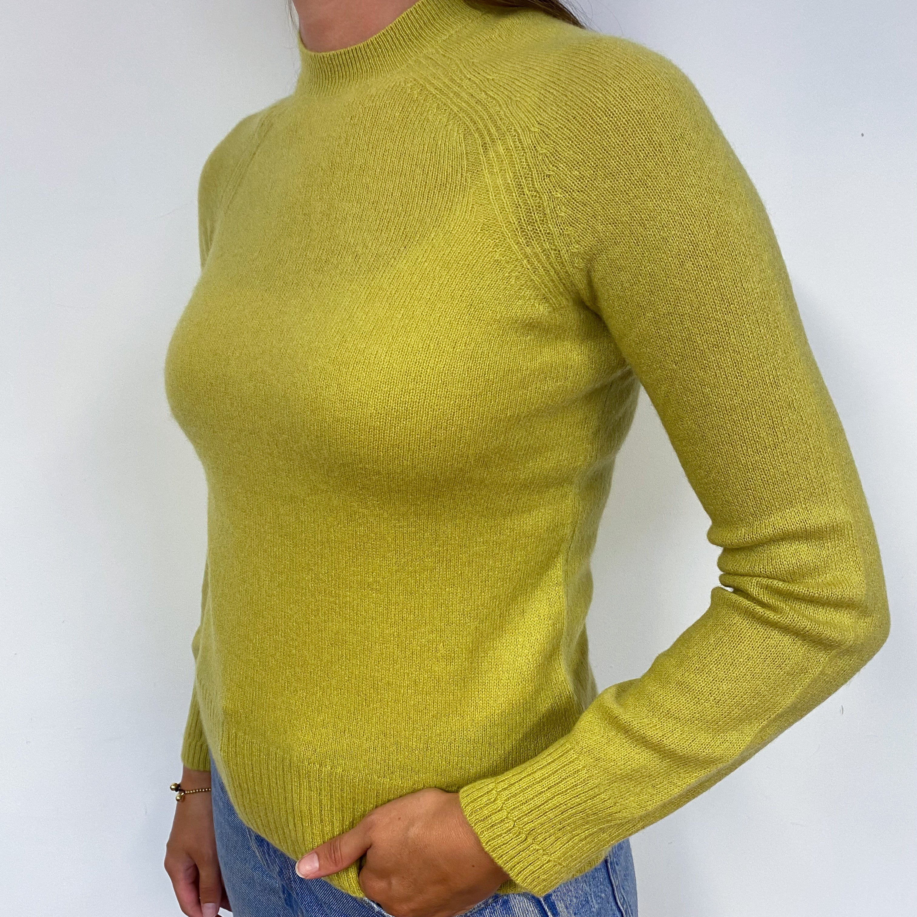 Vibrant Pistachio Green Cashmere Crew Neck Jumper