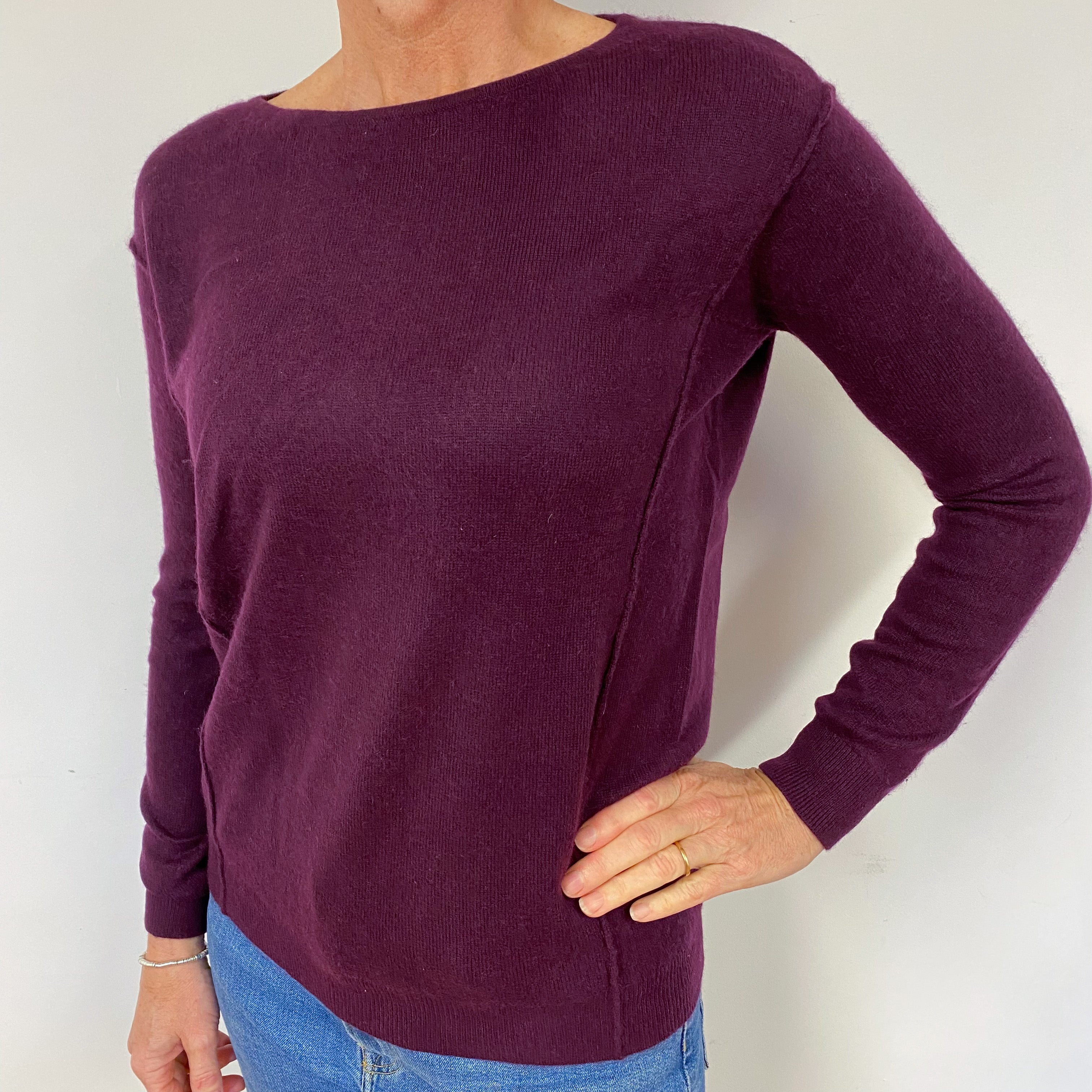 Mulberry Purple Cashmere Crew Neck Jumper