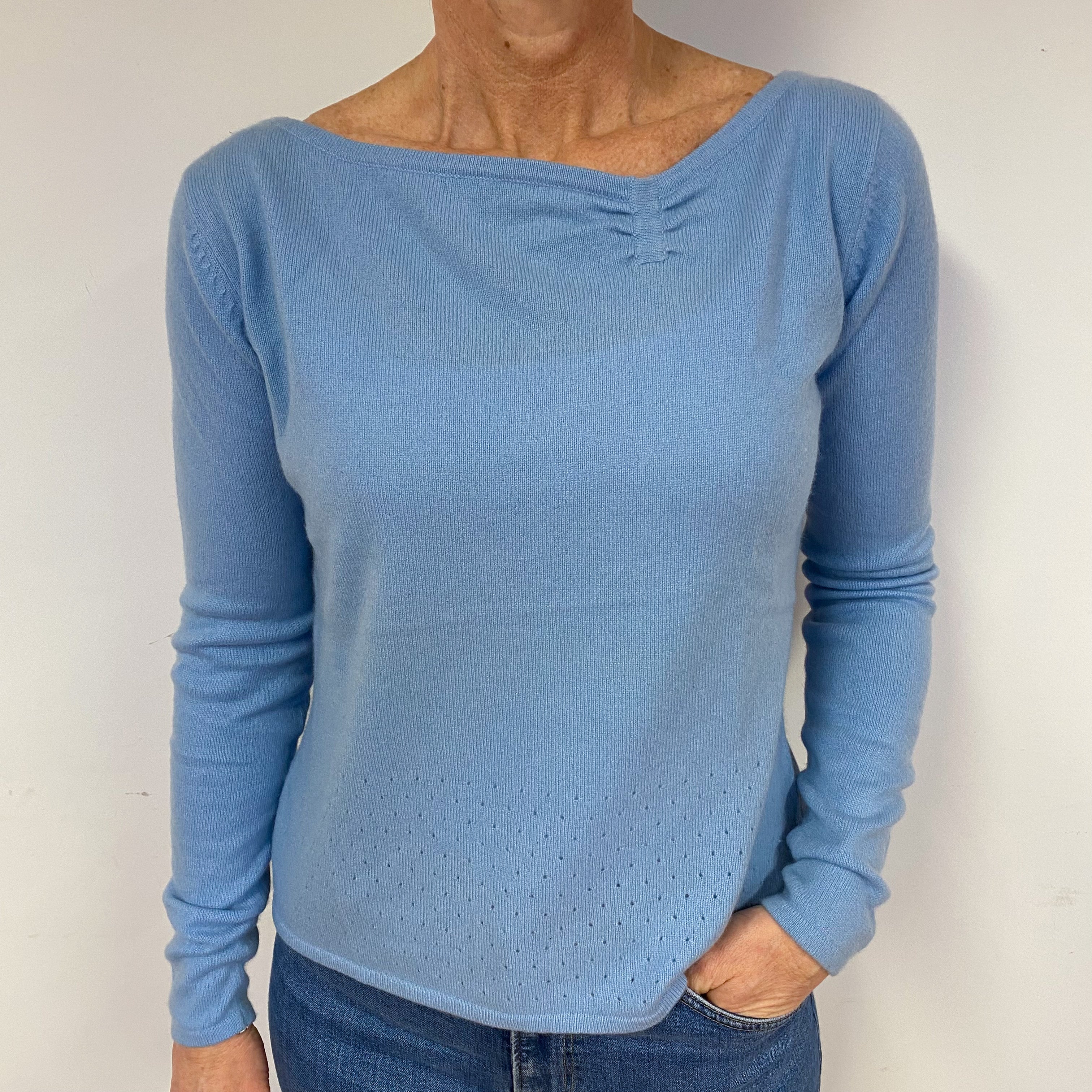 Baby Blue Cashmere Crew Neck Jumper Medium