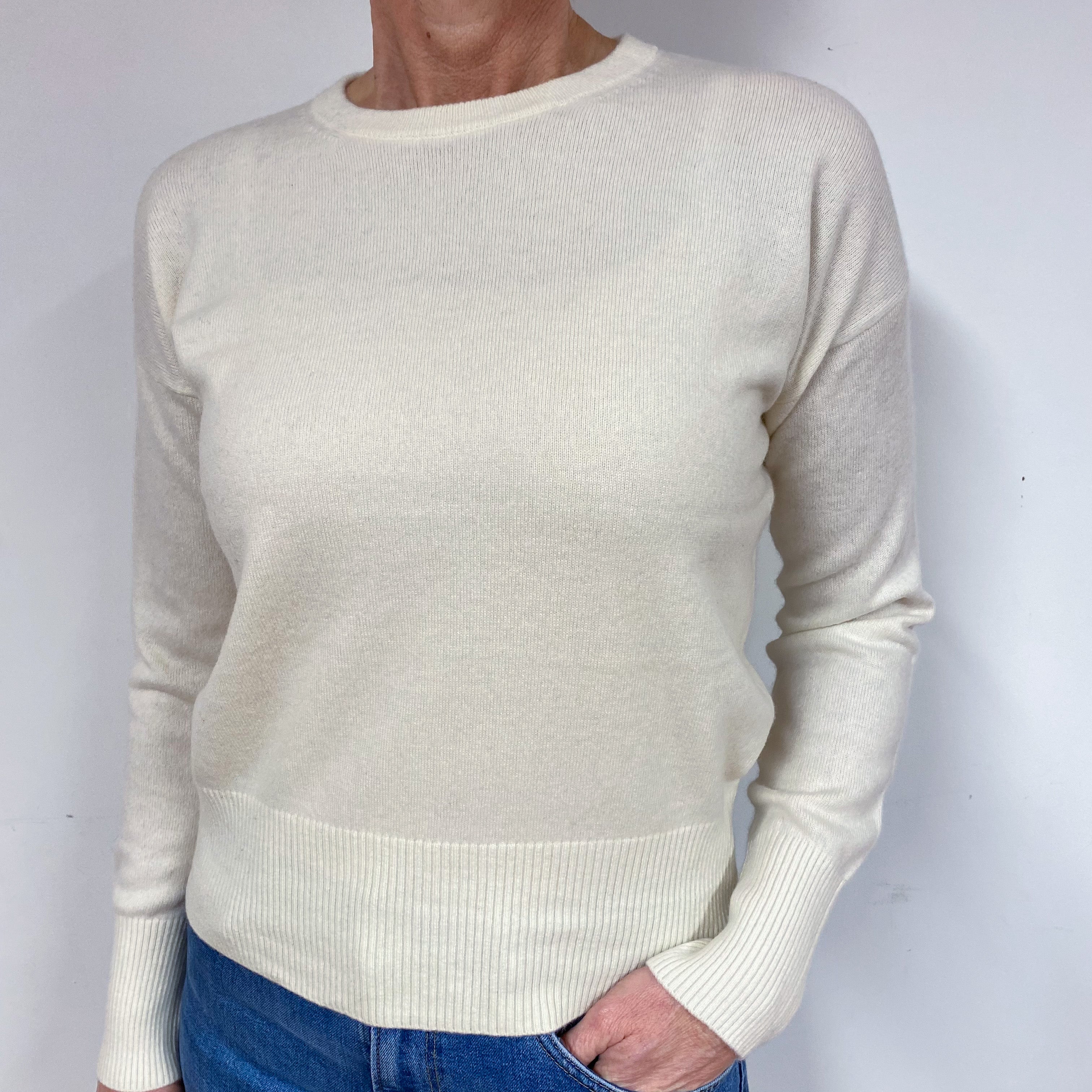 Cream Cashmere Crew Neck Jumper Medium