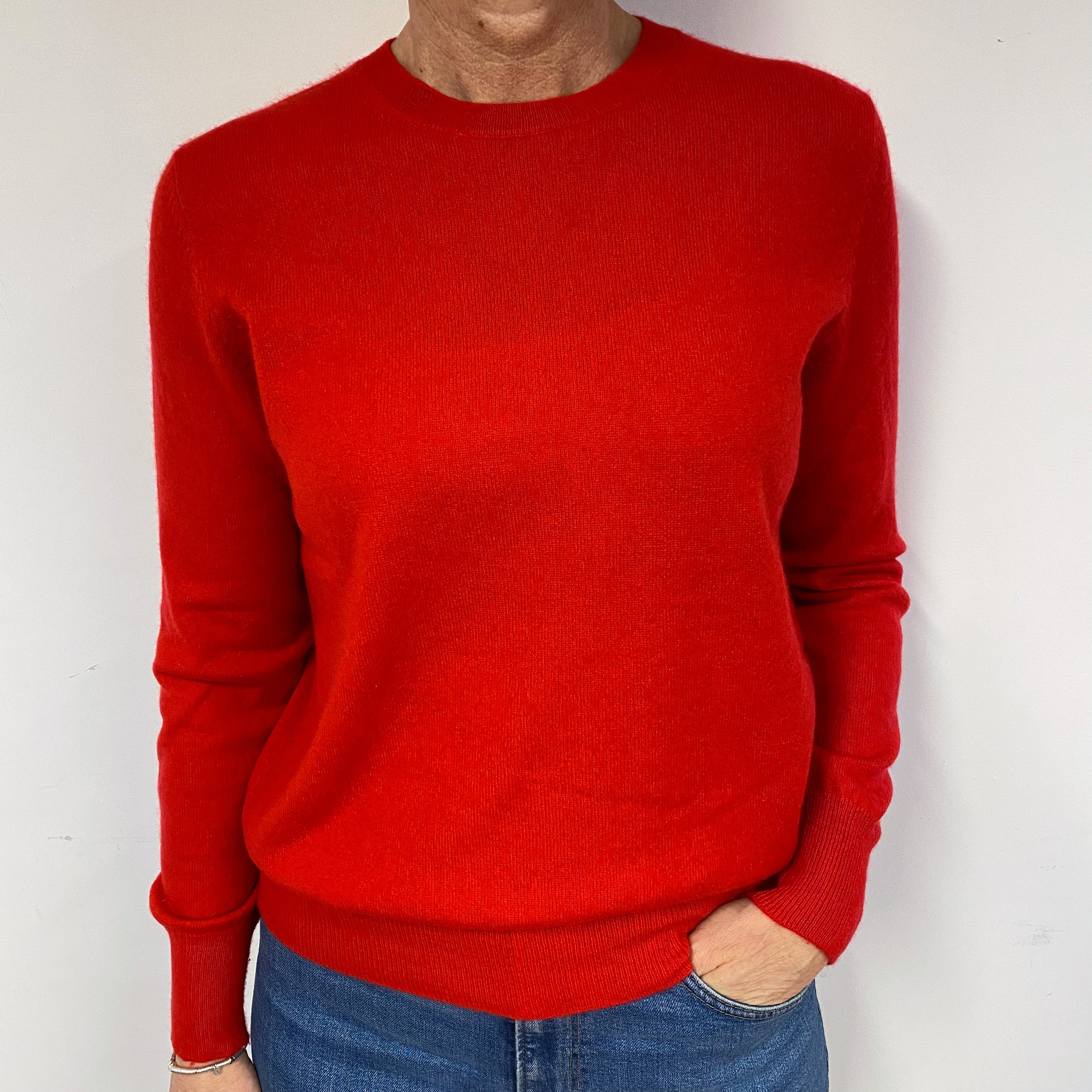 Spanish Red Cashmere Crew Neck Jumper