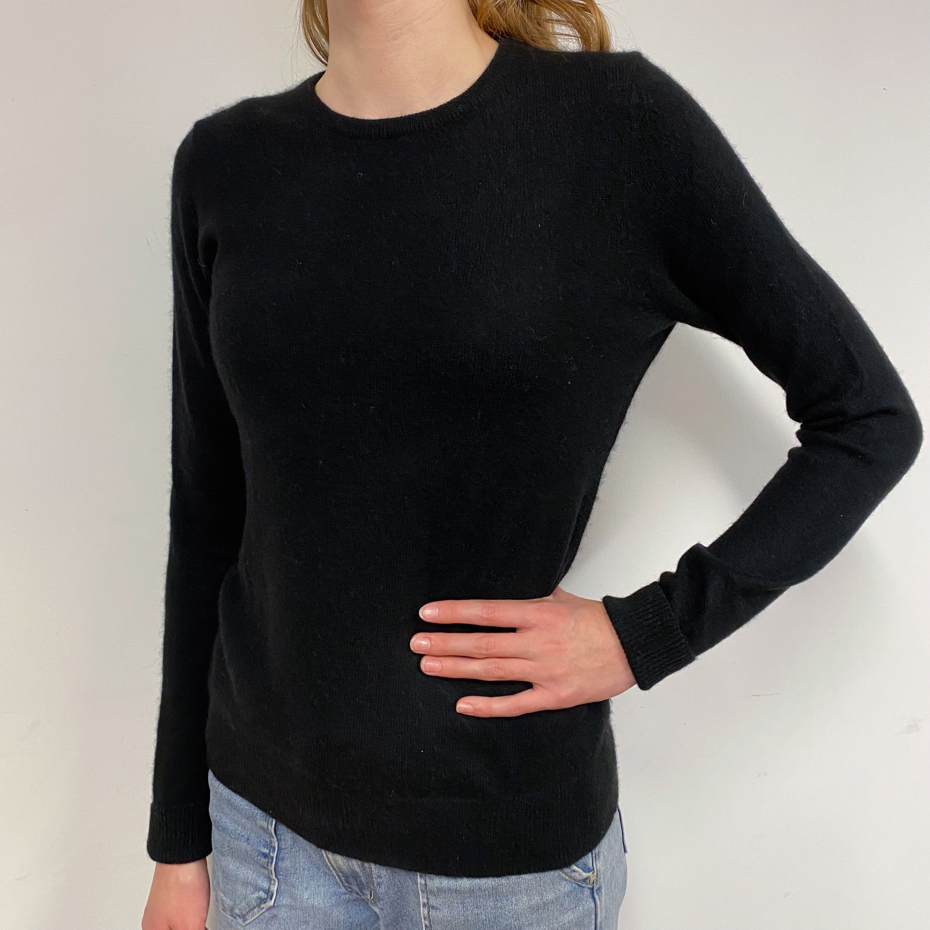 Black Cashmere Crew Neck Jumper