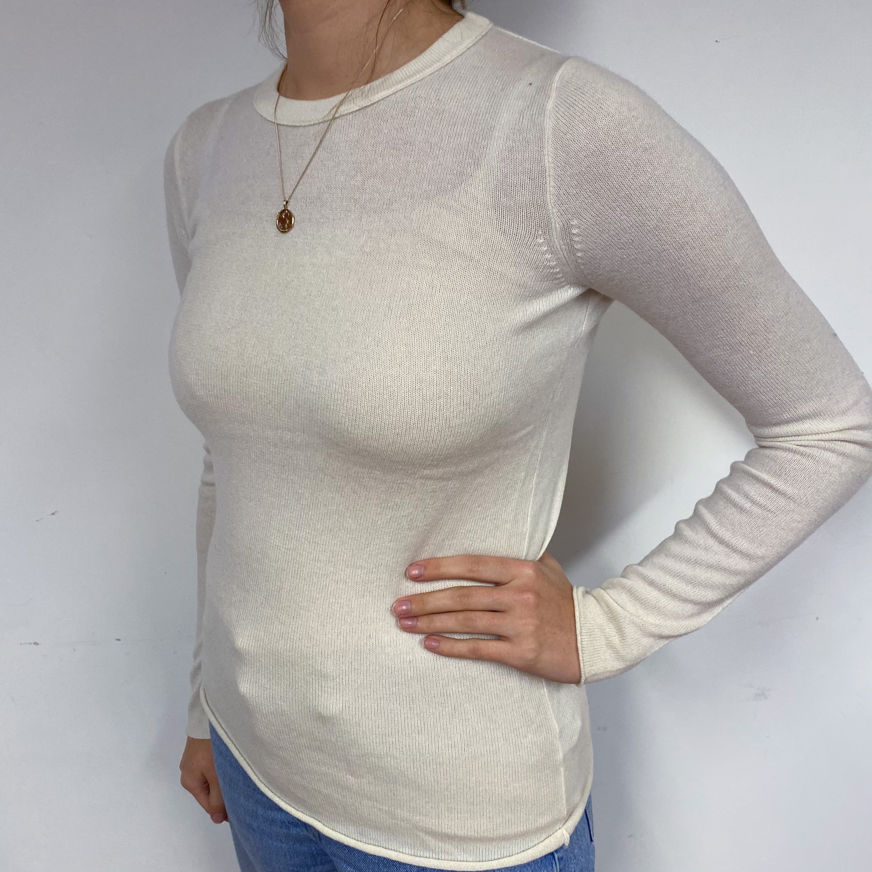 Cream Cashmere Crew Neck Jumper Small