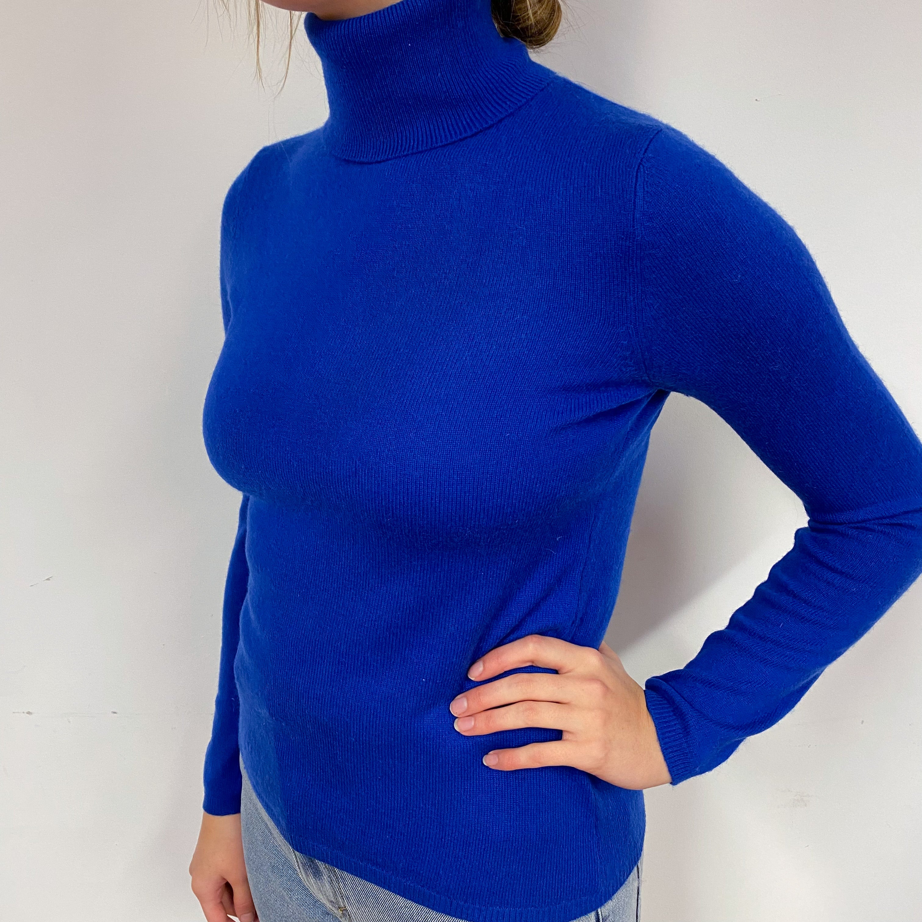 Lodenfrey Royal Blue Cashmere Polo Neck Jumper