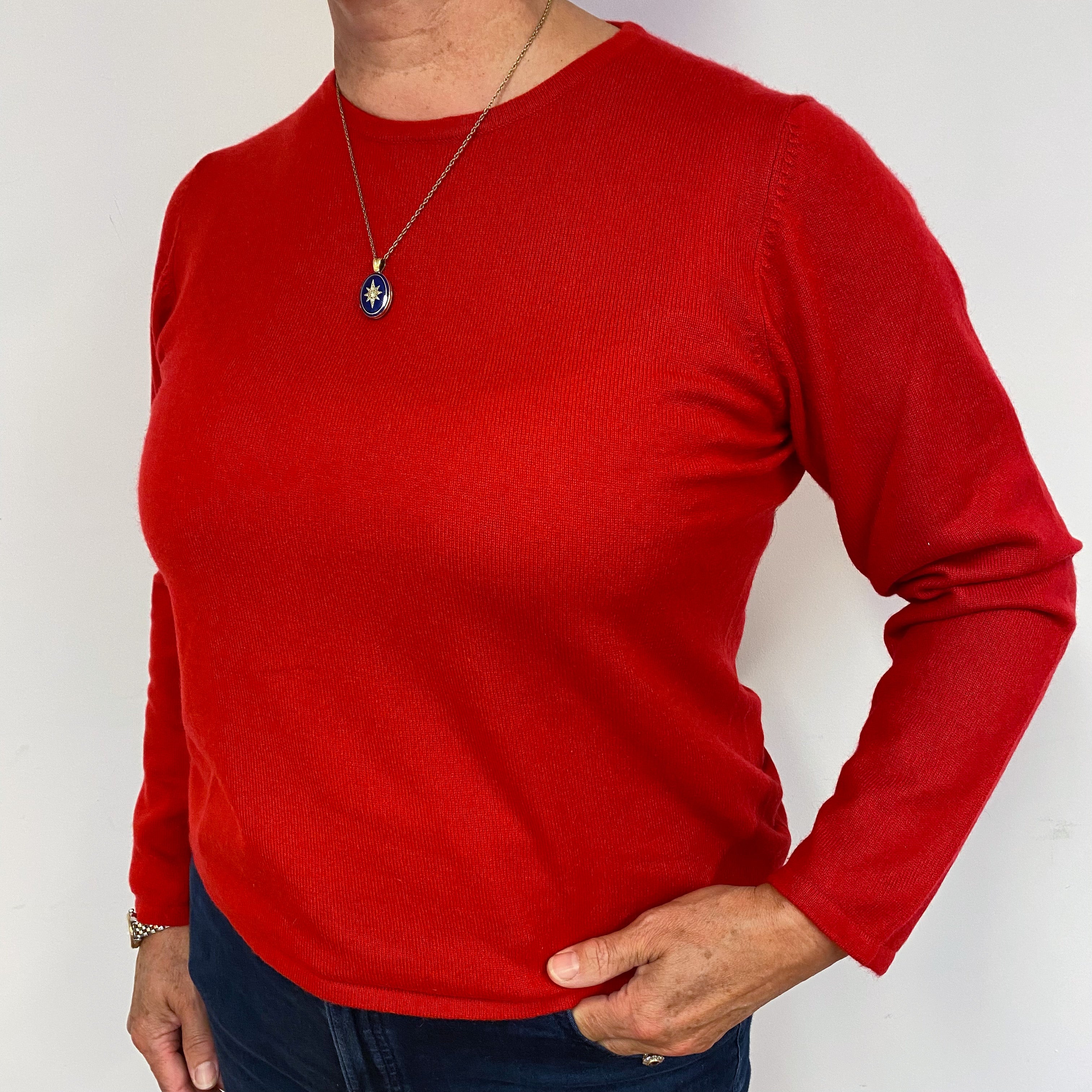 Scarlett Red Cashmere Crew Neck Jumper