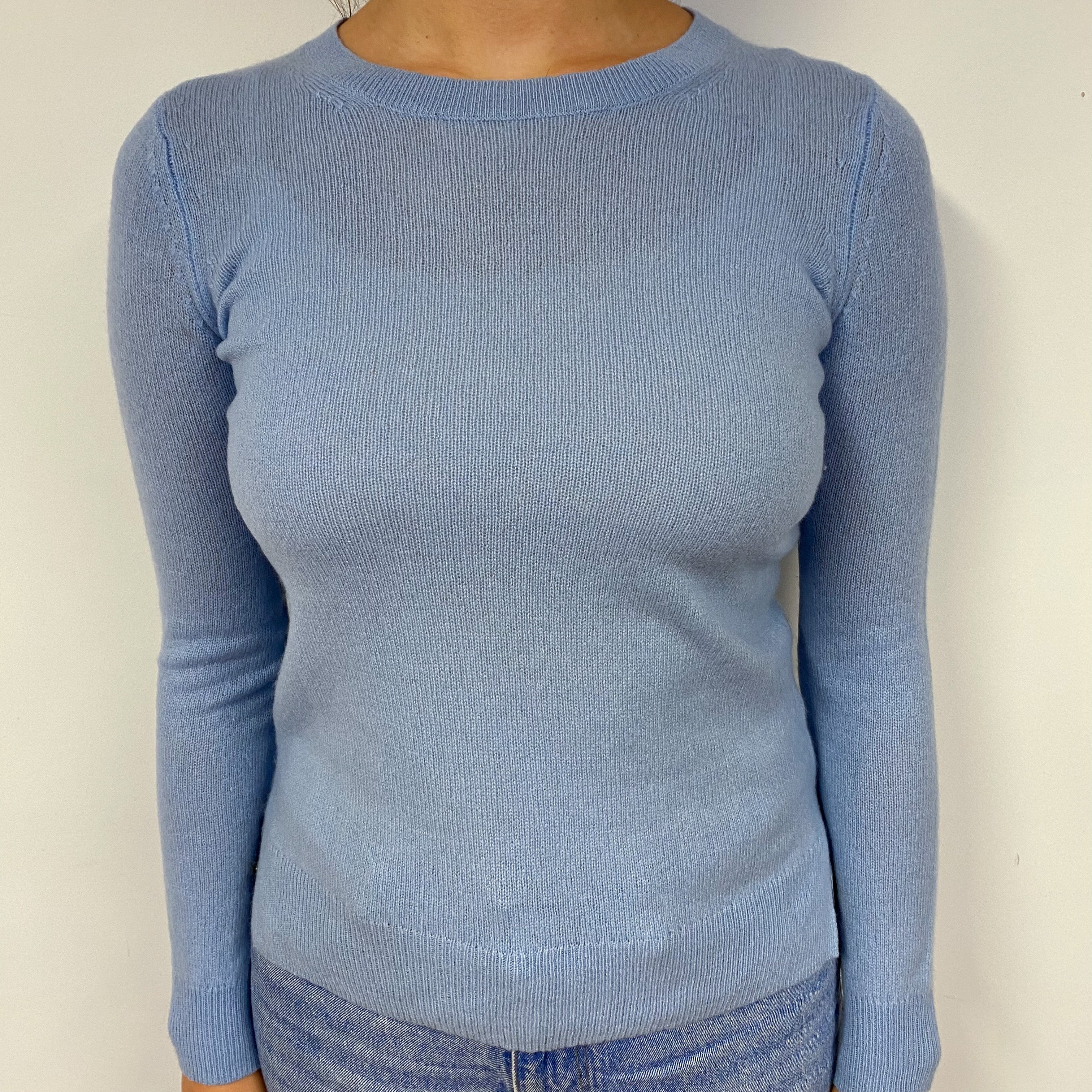 Sky Blue Cashmere Crew Neck Jumper Small