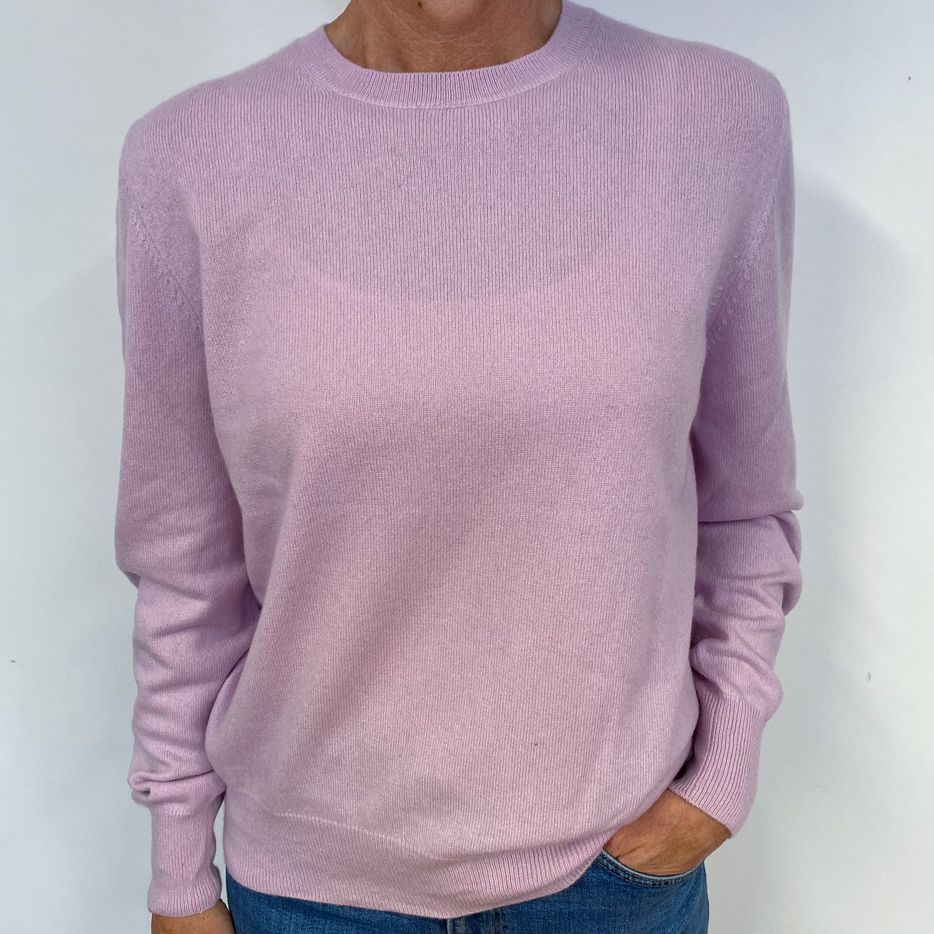 Mauve Purple Cashmere Crew Neck Jumper