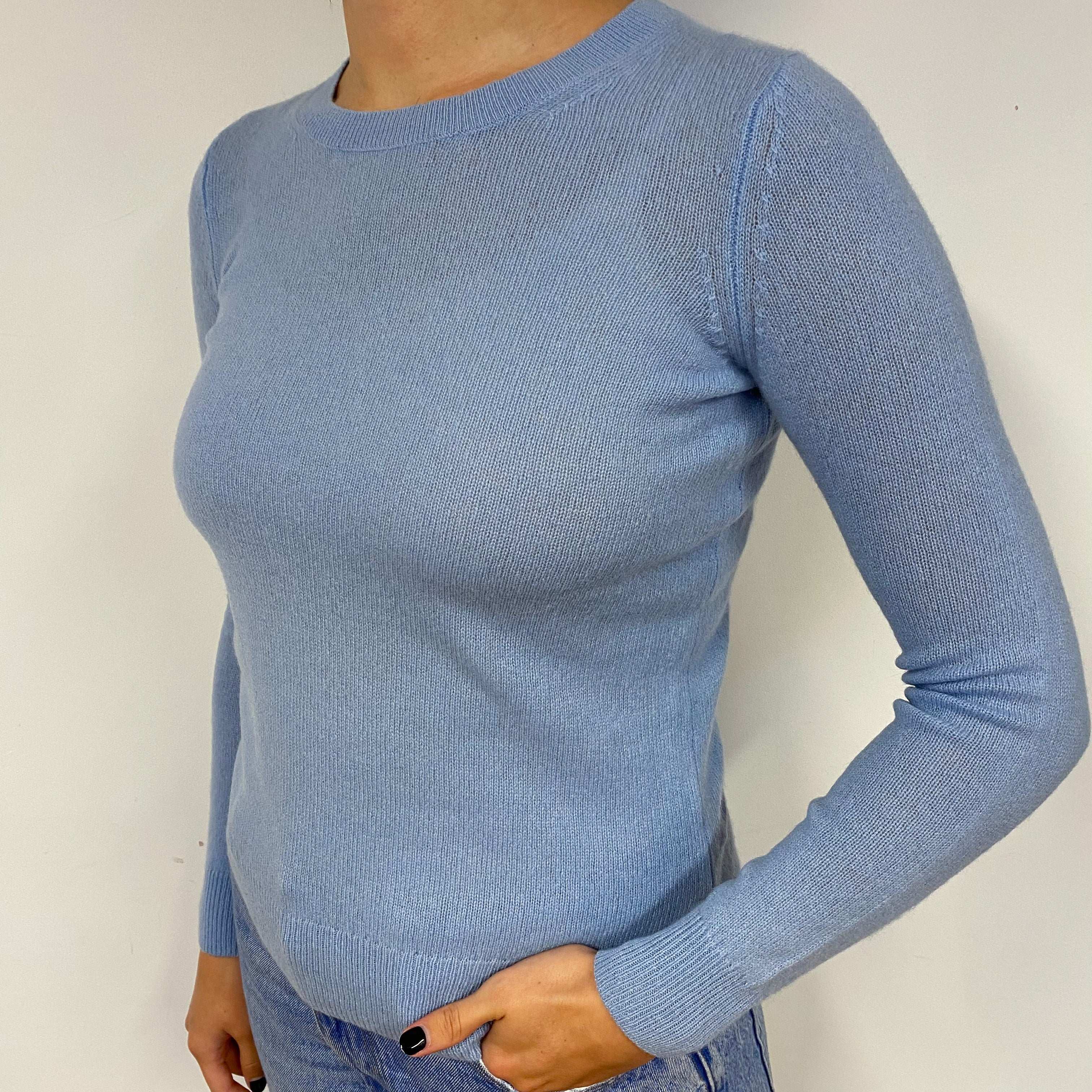 Sky Blue Cashmere Crew Neck Jumper Small