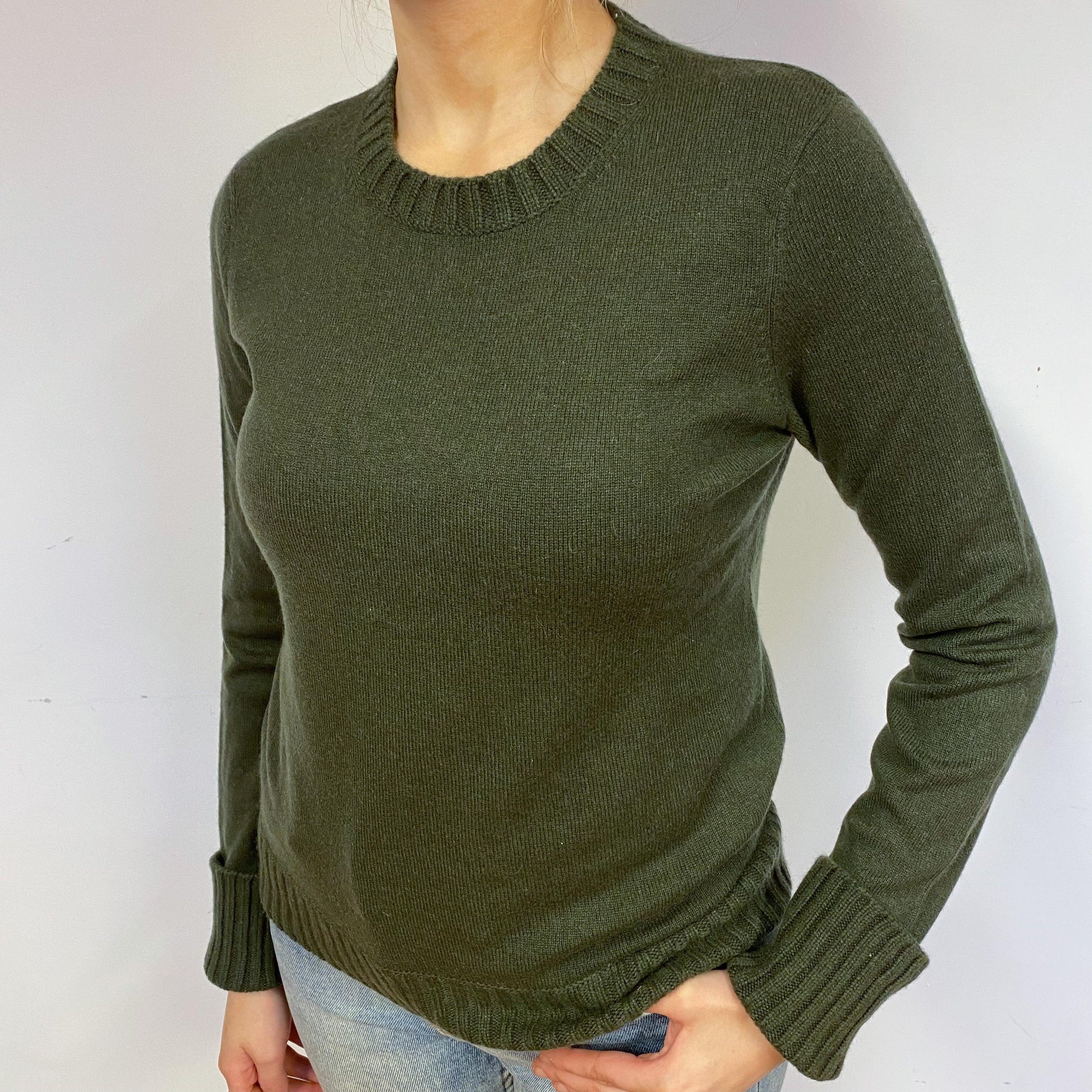 Ralph Lauren Dark Green Cashmere Crew Neck Jumper Small