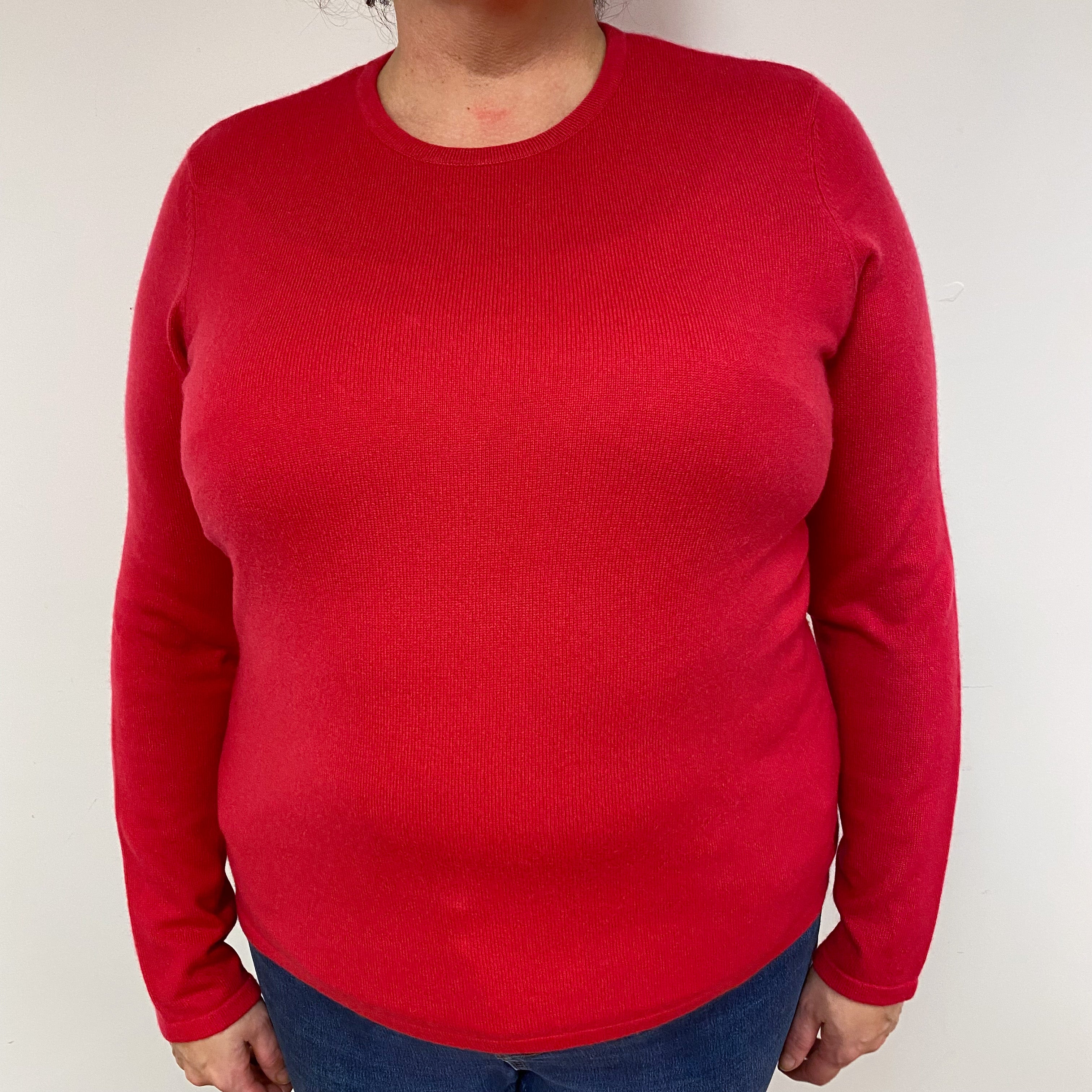 Cherry Pink Cashmere Crew Neck Jumper Extra Large