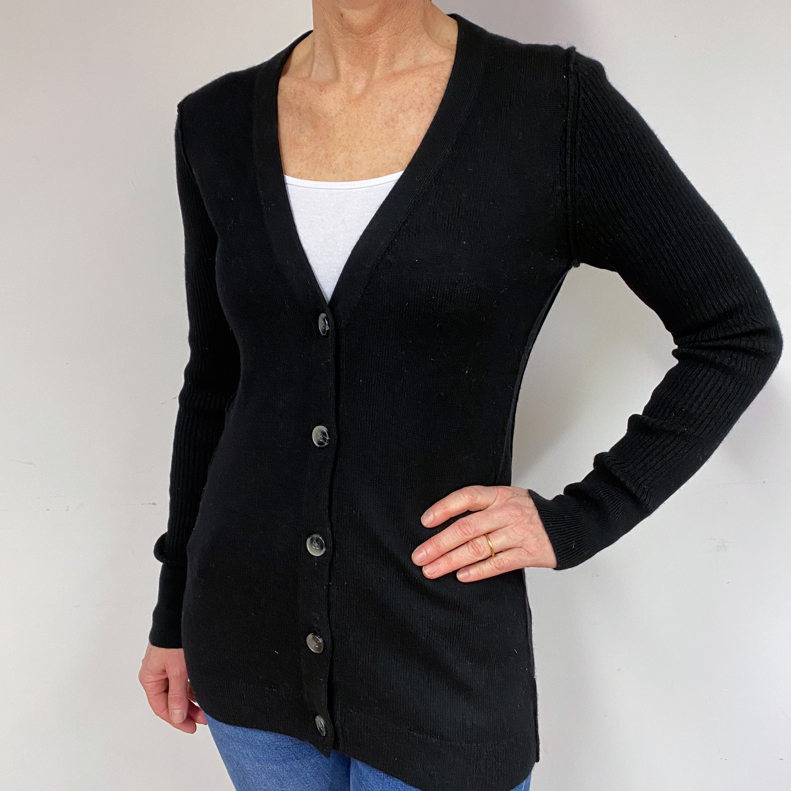 Black Cashmere Cardigan Medium