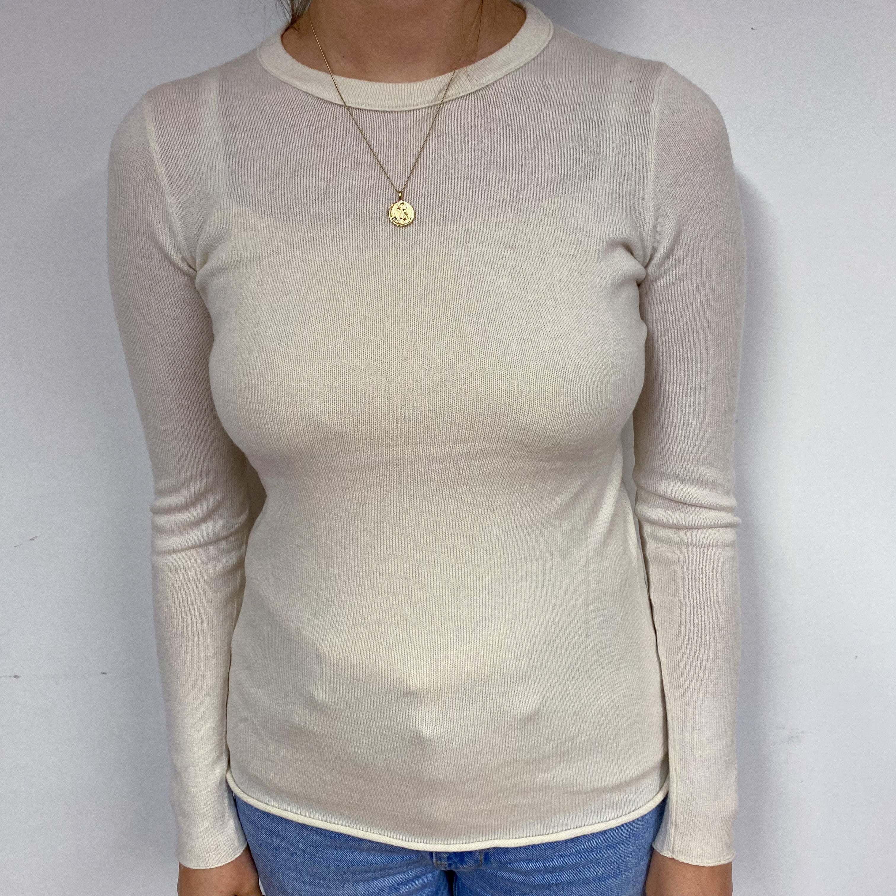 Cream Cashmere Crew Neck Jumper Small