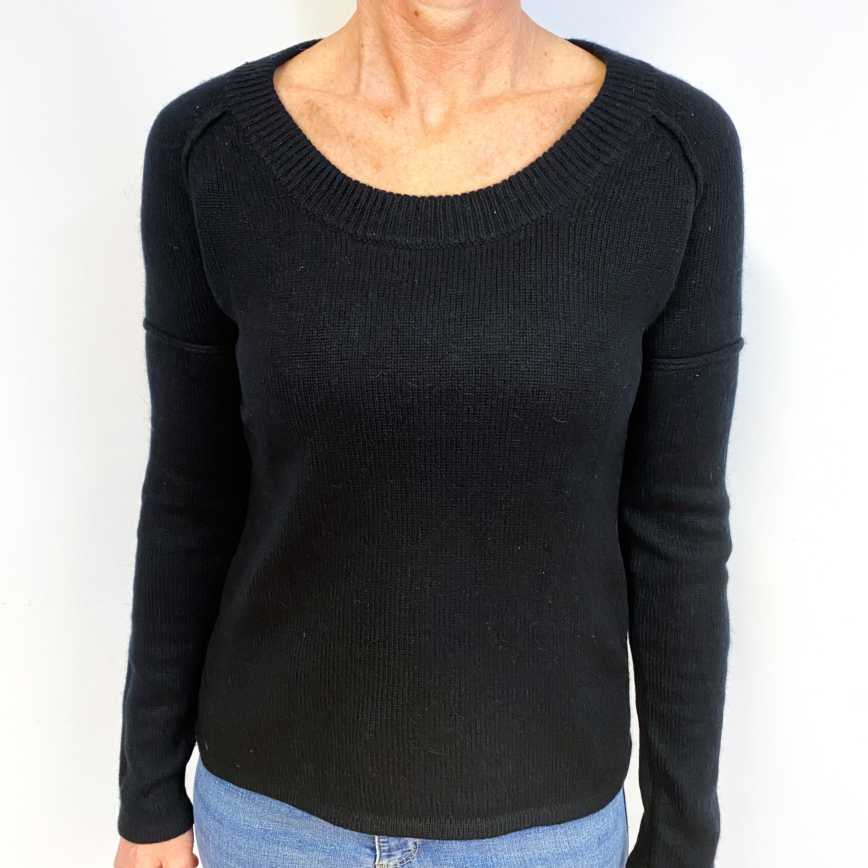 Black Cashmere Crew Neck Jumper Medium