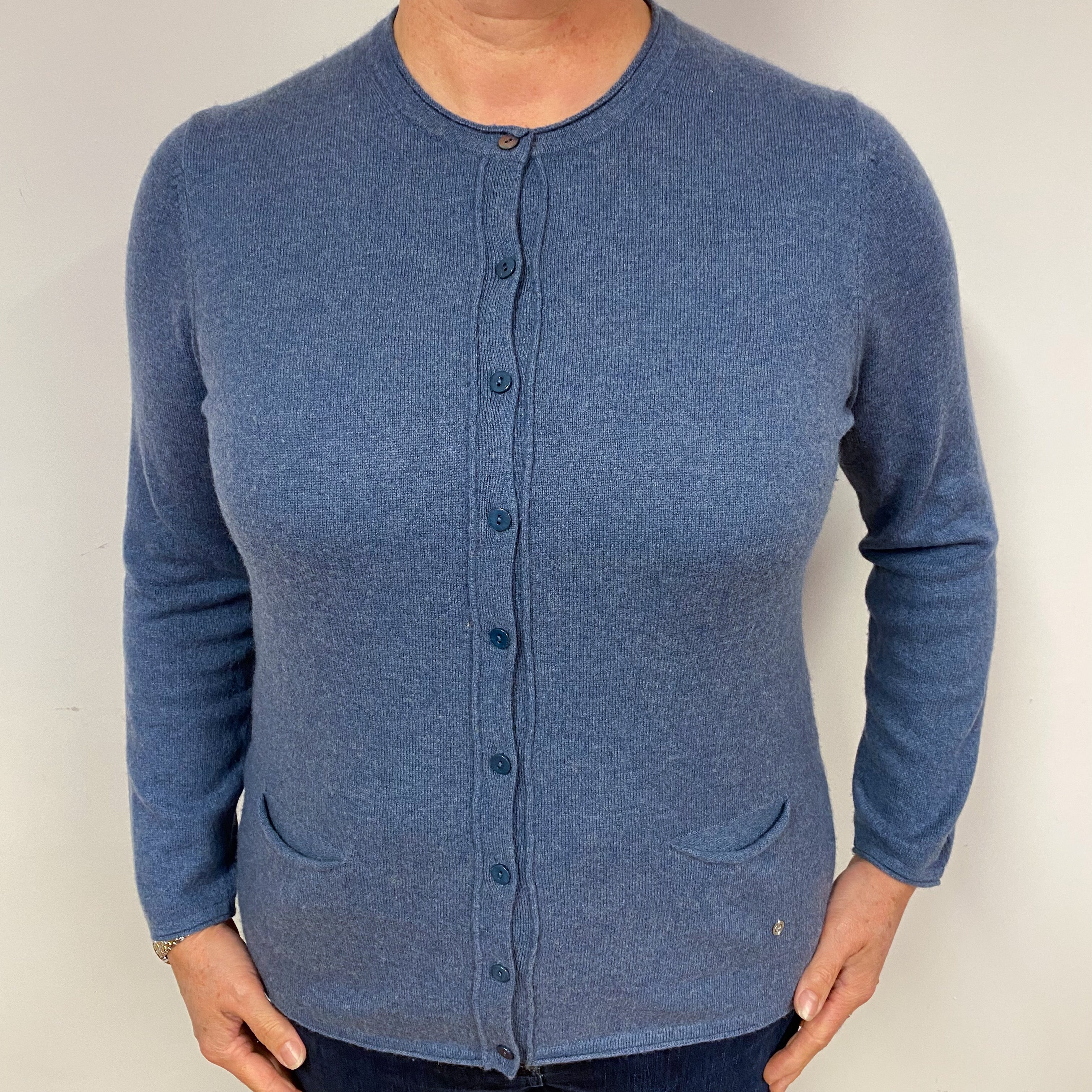 Denim Blue Cashmere Cardigan Large