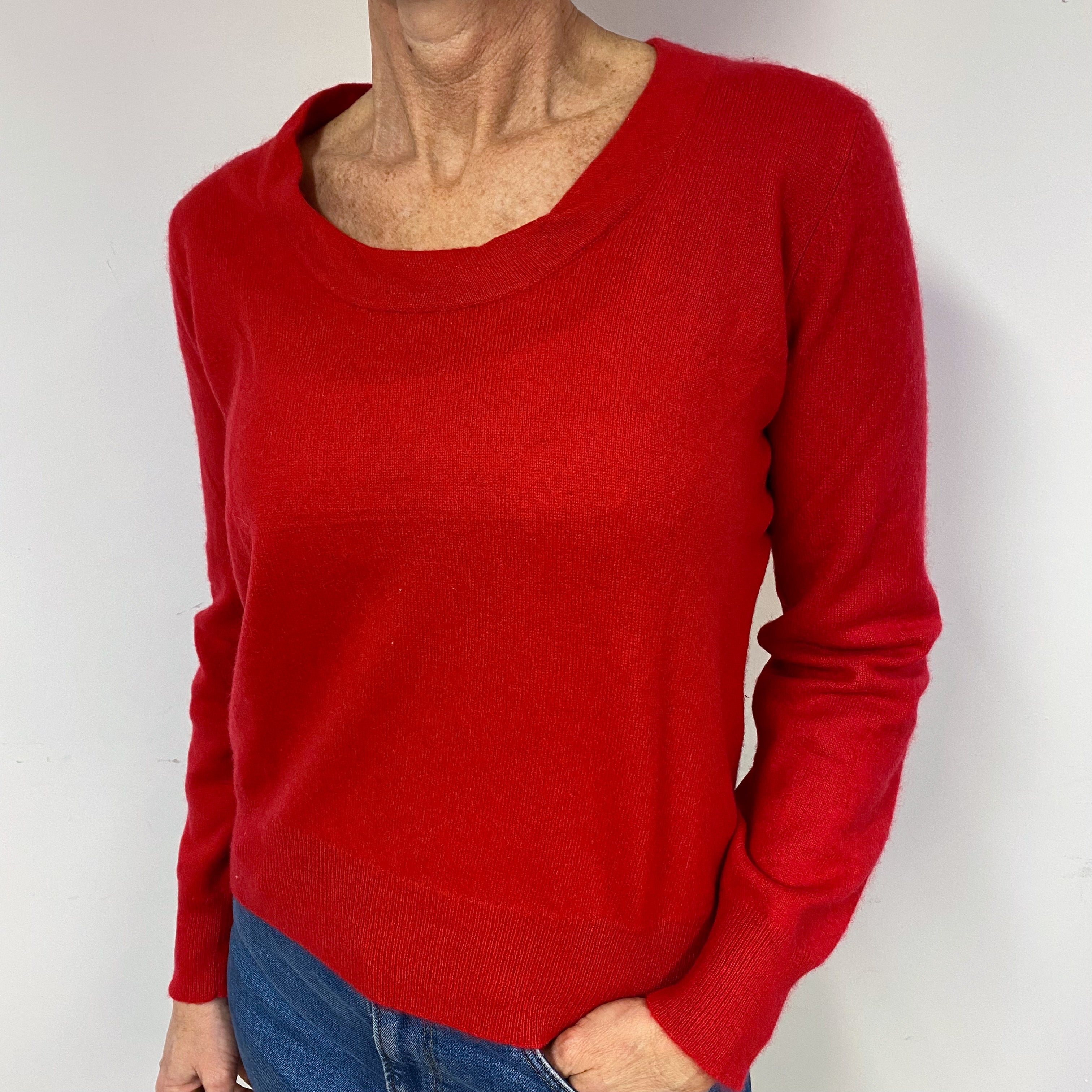 Spanish Red Cashmere Scoop Neck Jumper Medium