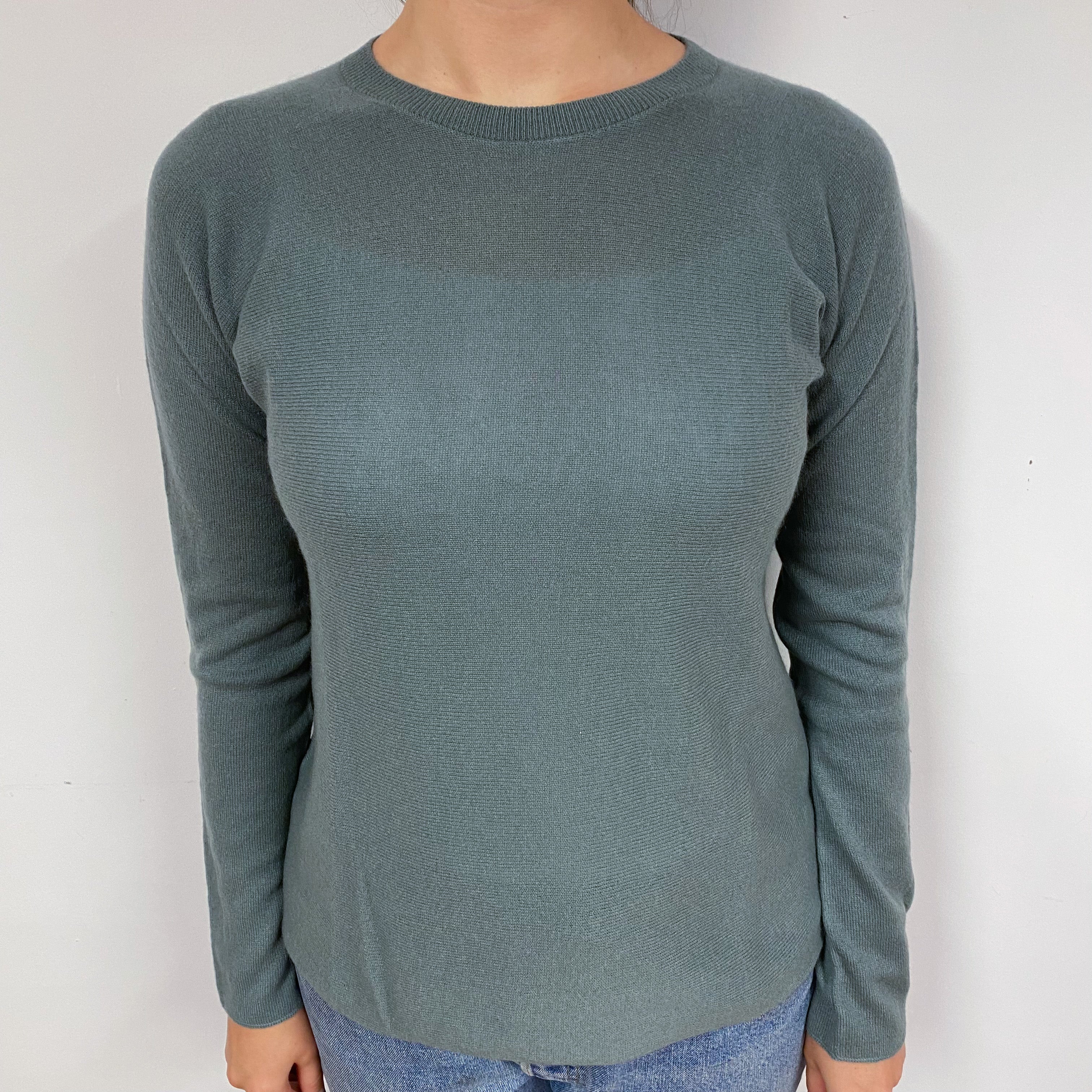 Vince Sage Grey Cashmere Crew Neck Jumper Small