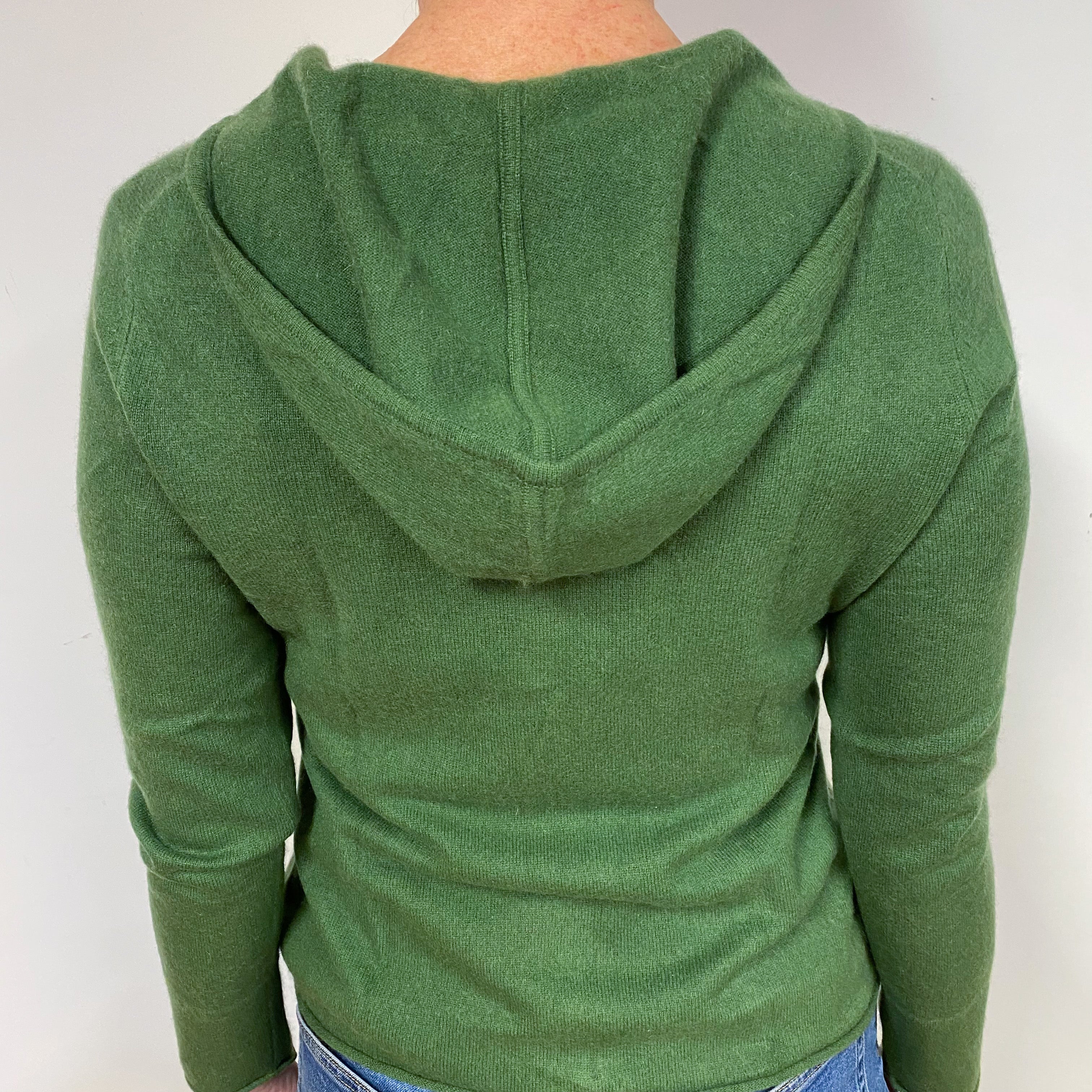 Fern Green Cashmere Zip Hoodie Jumper Medium