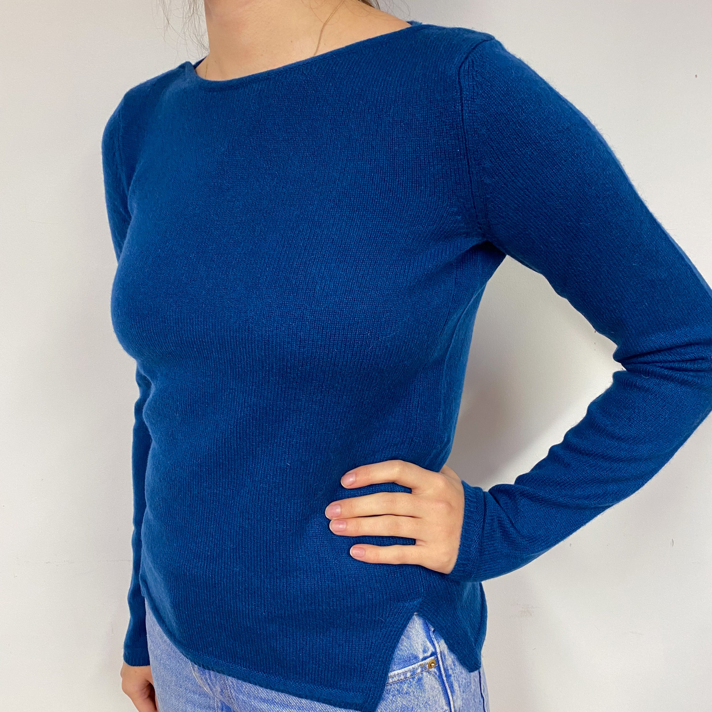 Naval Blue Cashmere Crew Neck Jumper Small