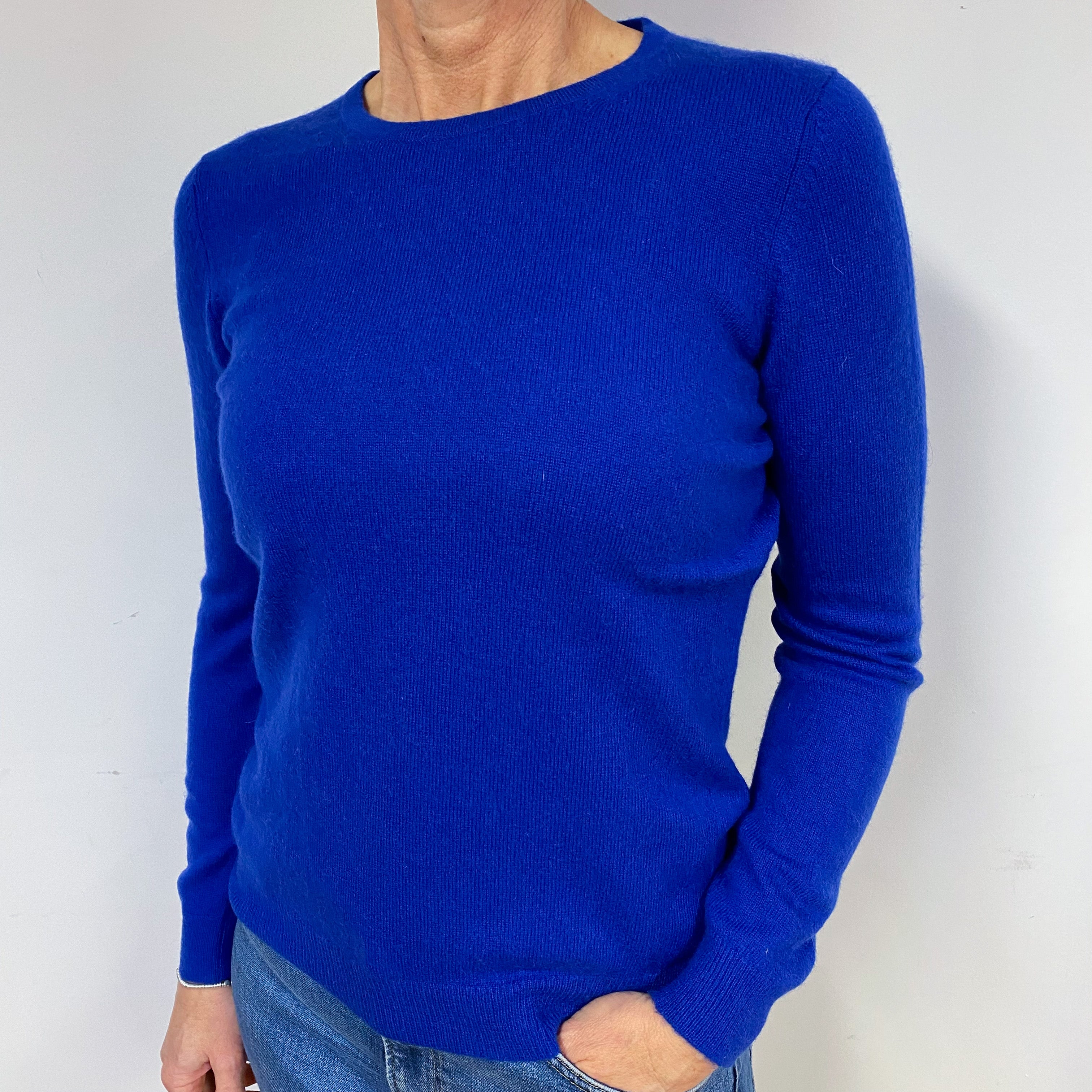 Indigo Blue Cashmere Crew Neck Jumper Medium