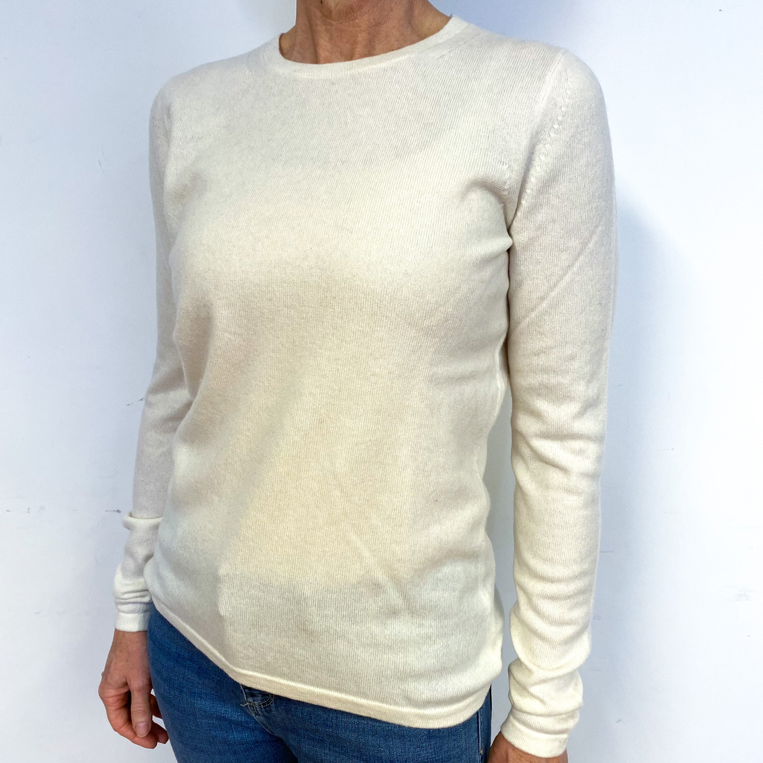 Cream Cashmere Crew Neck Jumper Medium