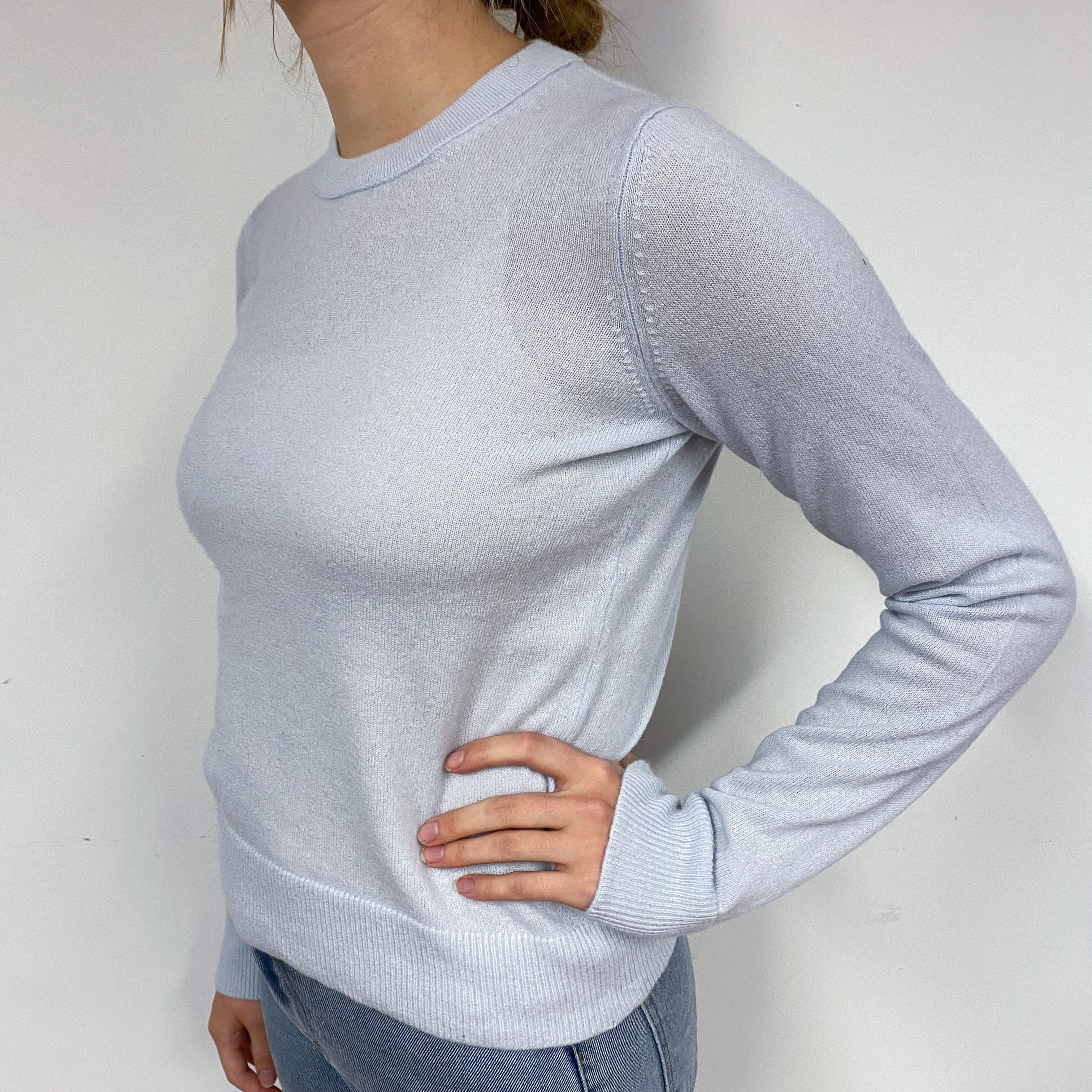 Vince Ice Blue Cashmere Crew Neck Jumper Small