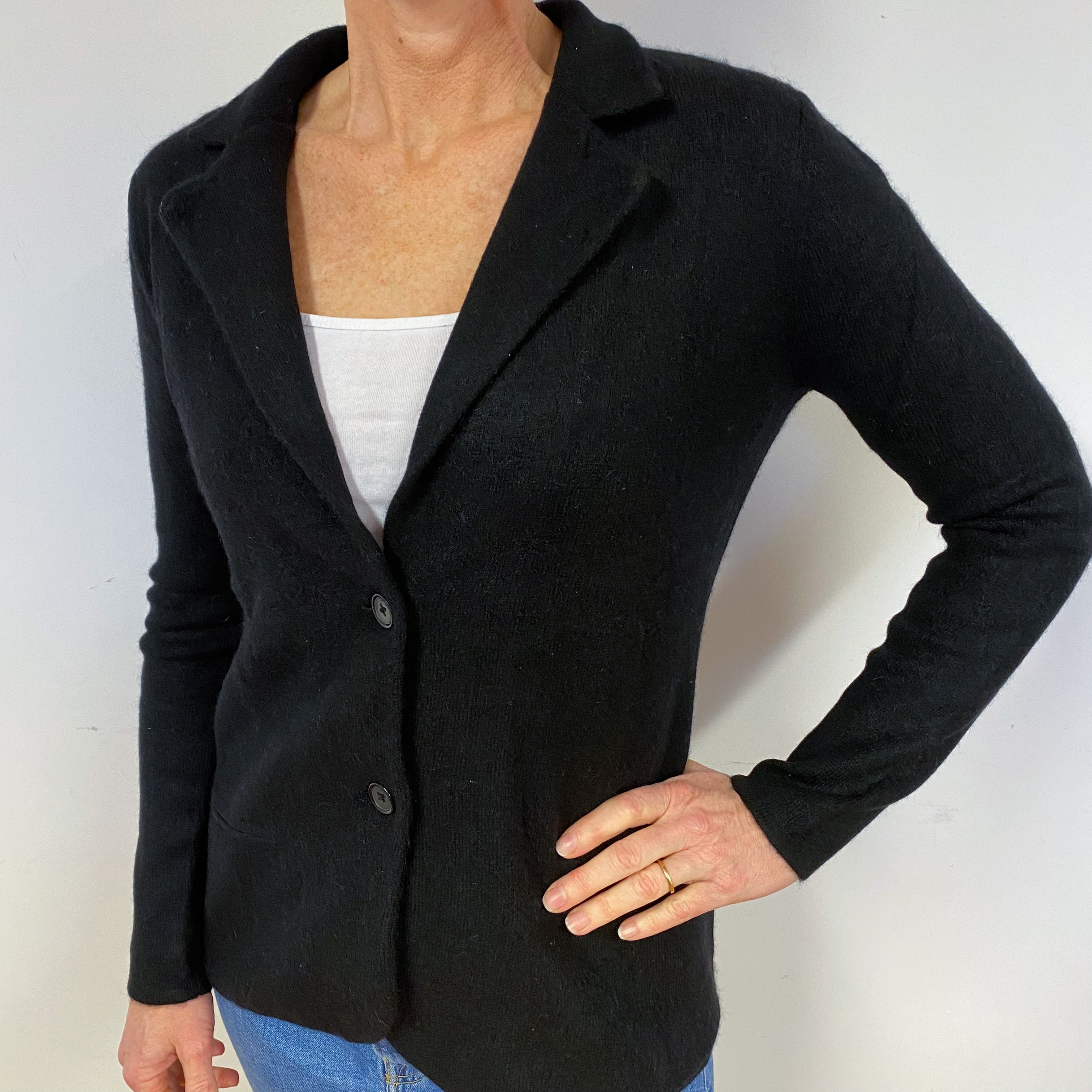 Cashmere Collared V-Neck Jacket Medium