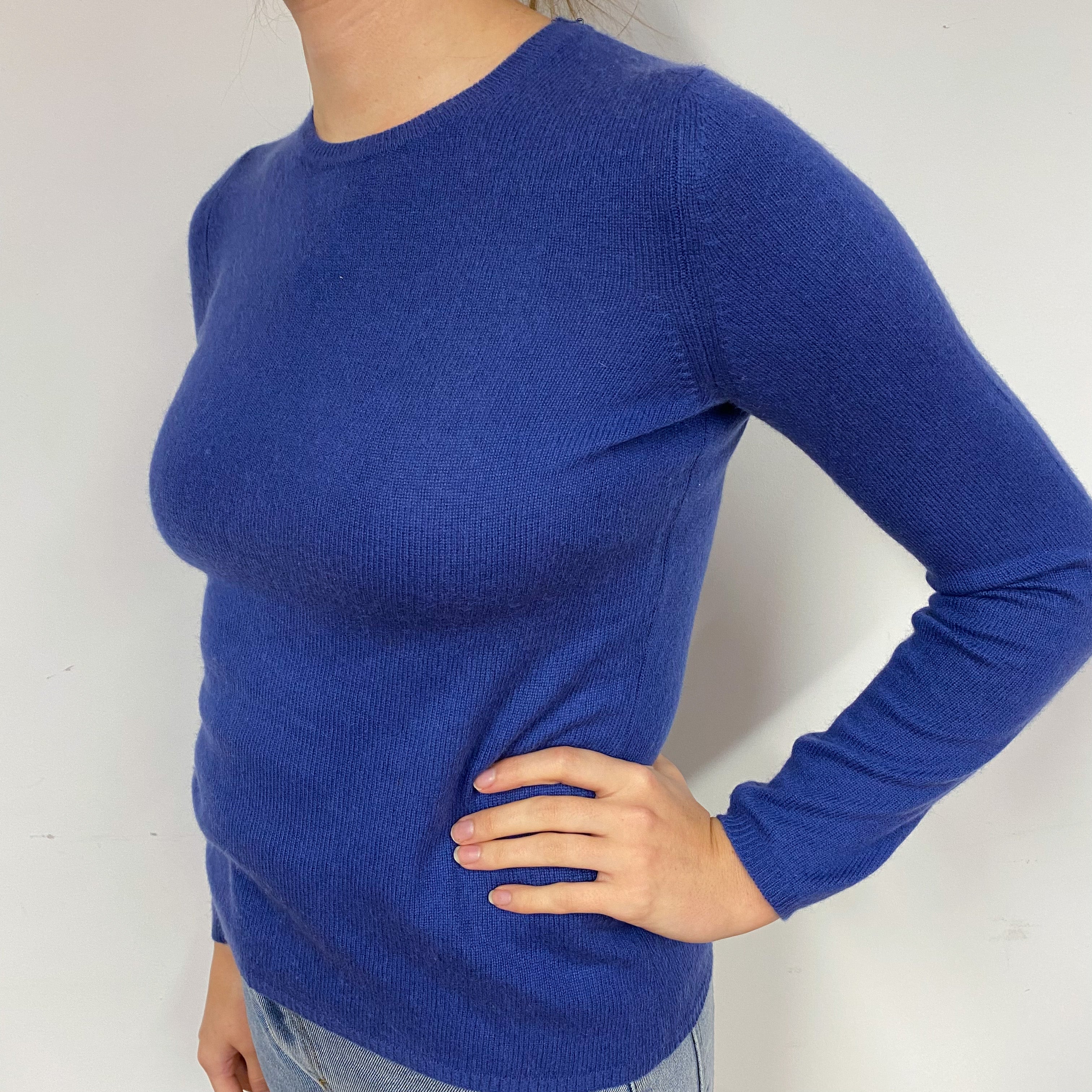 Naval Blue Cashmere Crew Neck Jumper Small