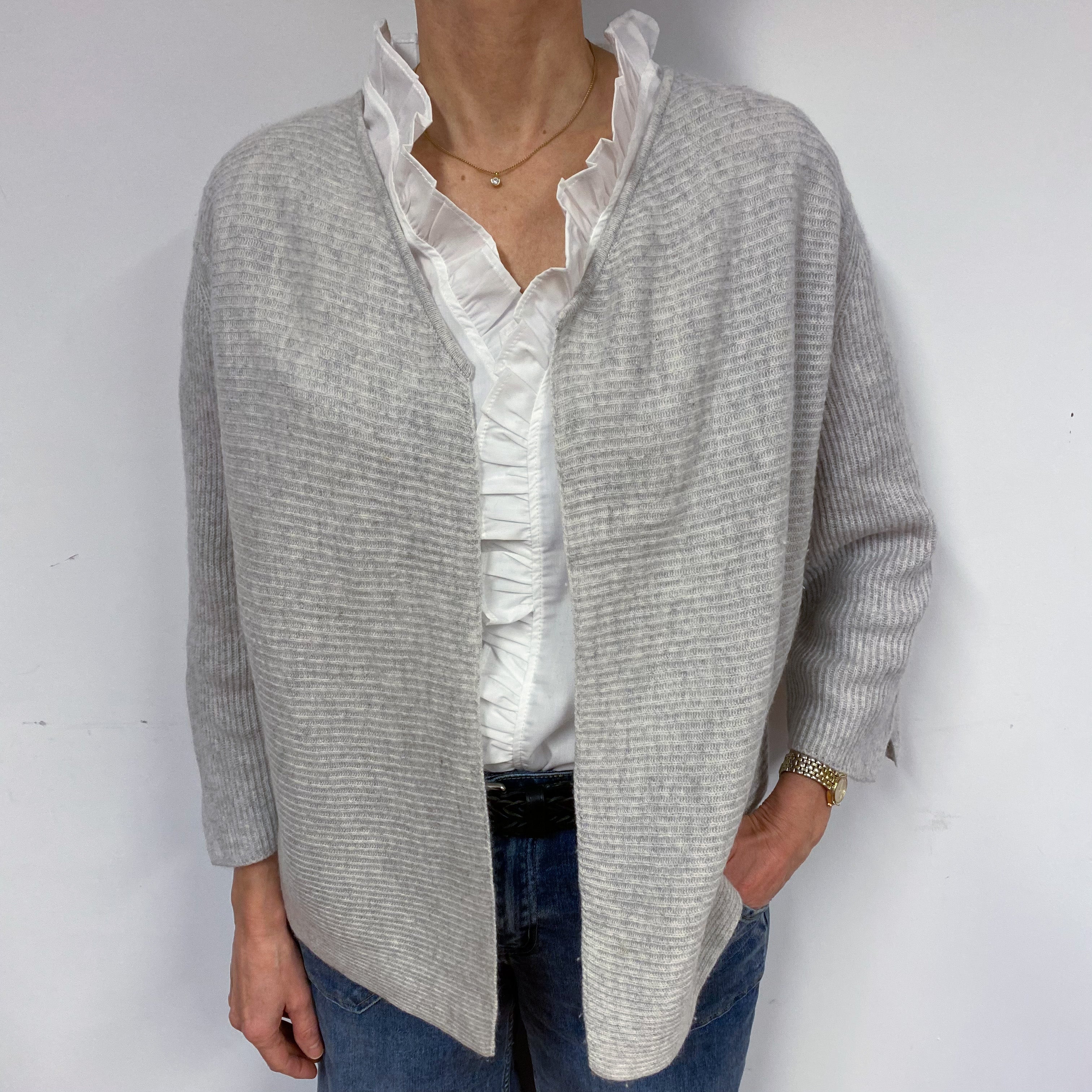 Smoke Grey Cashmere Cardigan Small