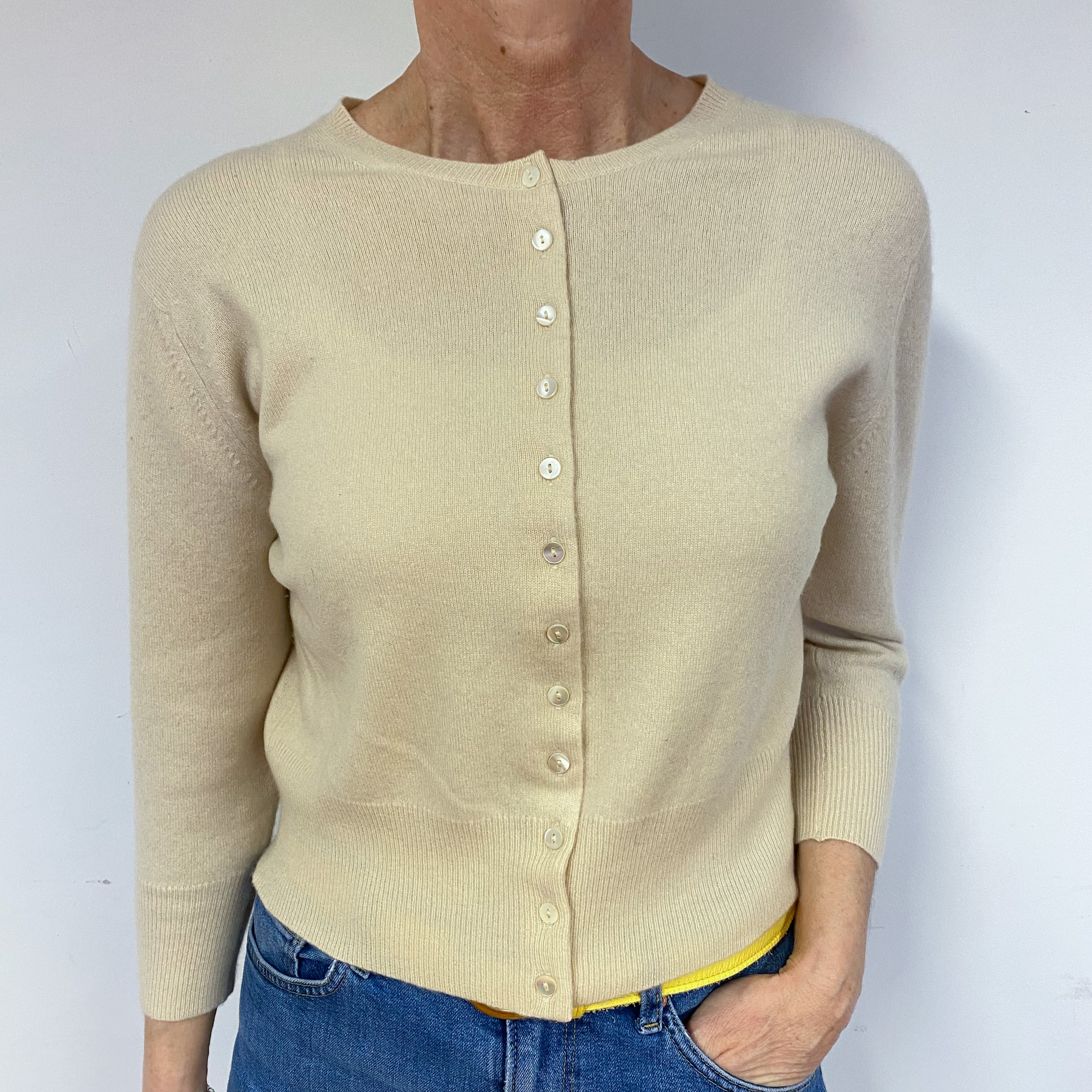 Vanilla Cashmere Cardigan Medium